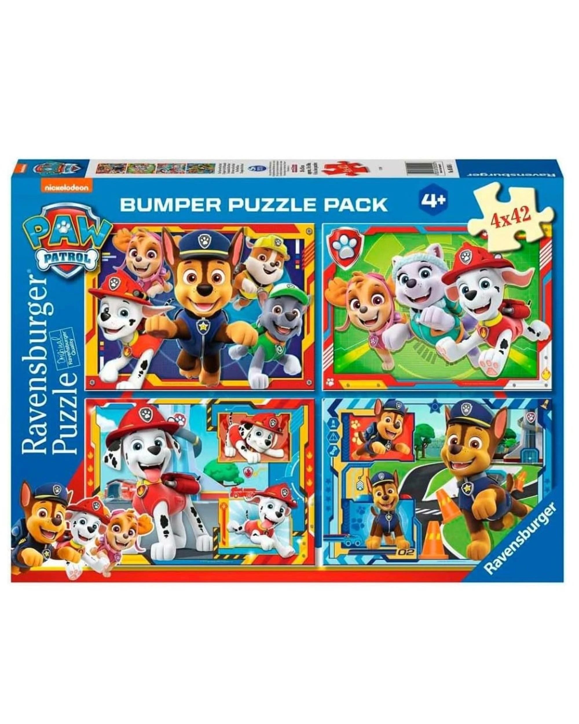 1 Ravensburger Paw Patrol Bumper Pack 4x42 Piece Jigsaw Puzzle, 1 of 1