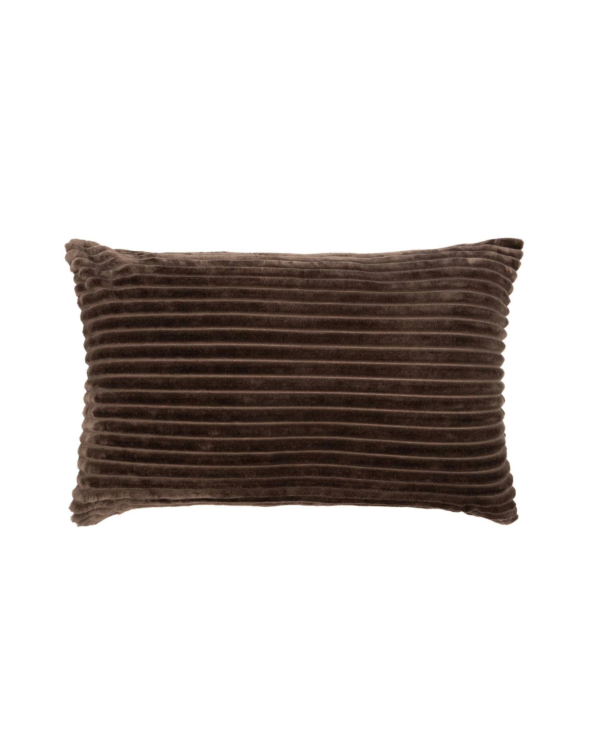 2 Bambury Channel Plush Velour Striped Quilt Cover Set Chocolate - Queen Bed - Brown, 2 of 3