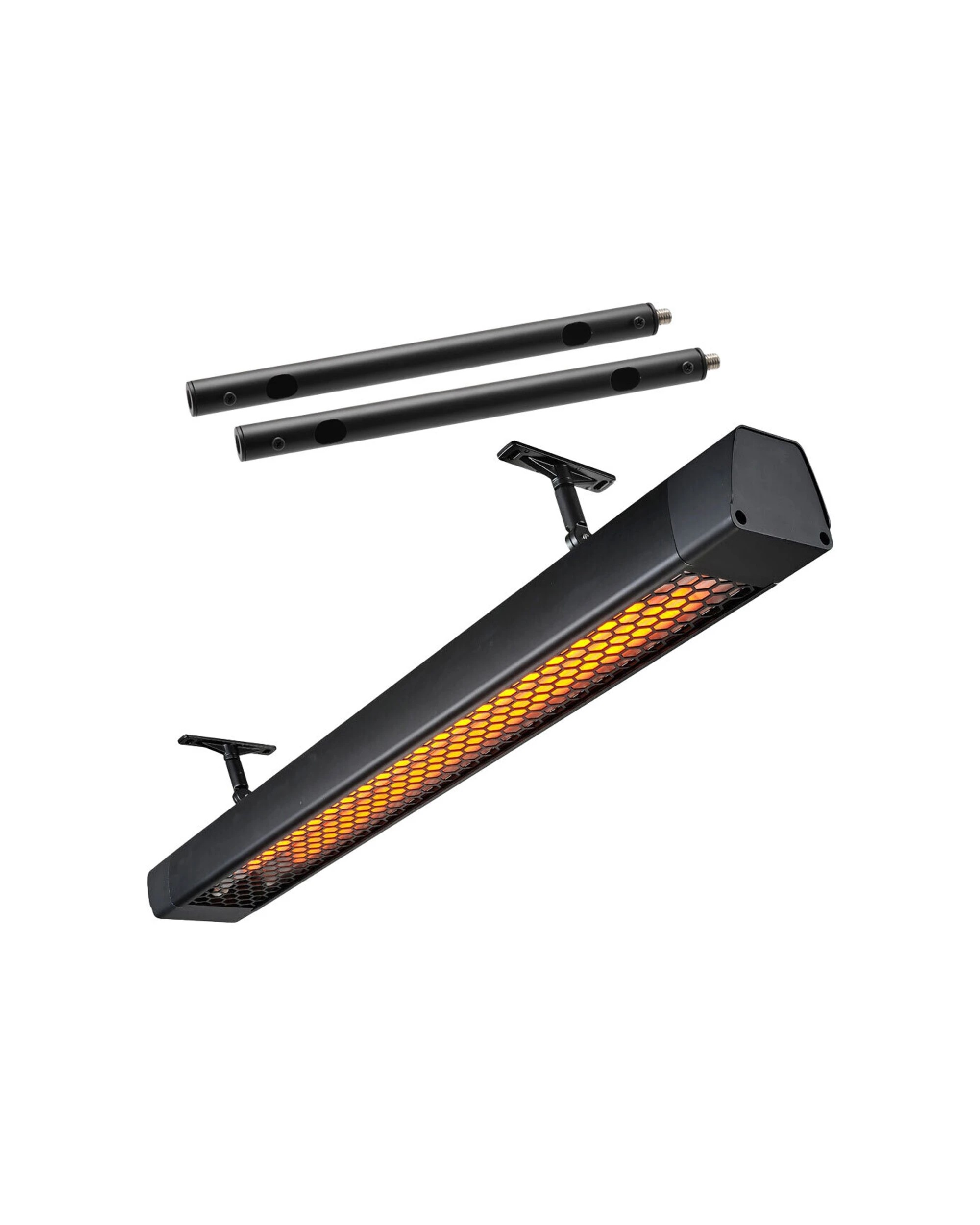1 Heatstrip 3200W Intense Electric Heater With 2pc 90cm Extension Mount Poles - Black, 1 of 8