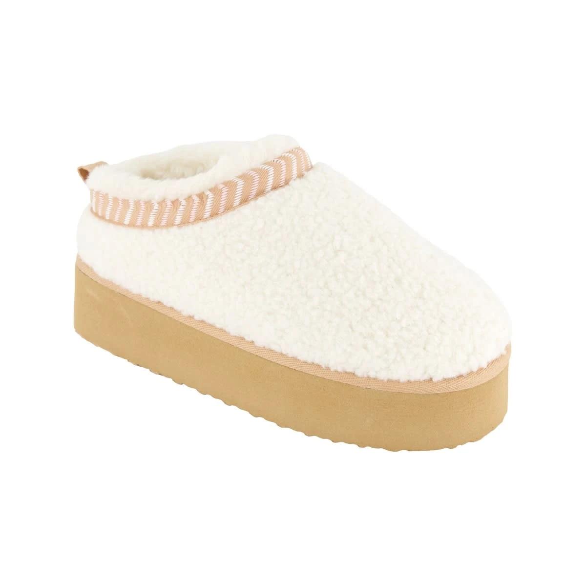 1 Scuff Platform Trim Slippers Snw White, 1 of 3