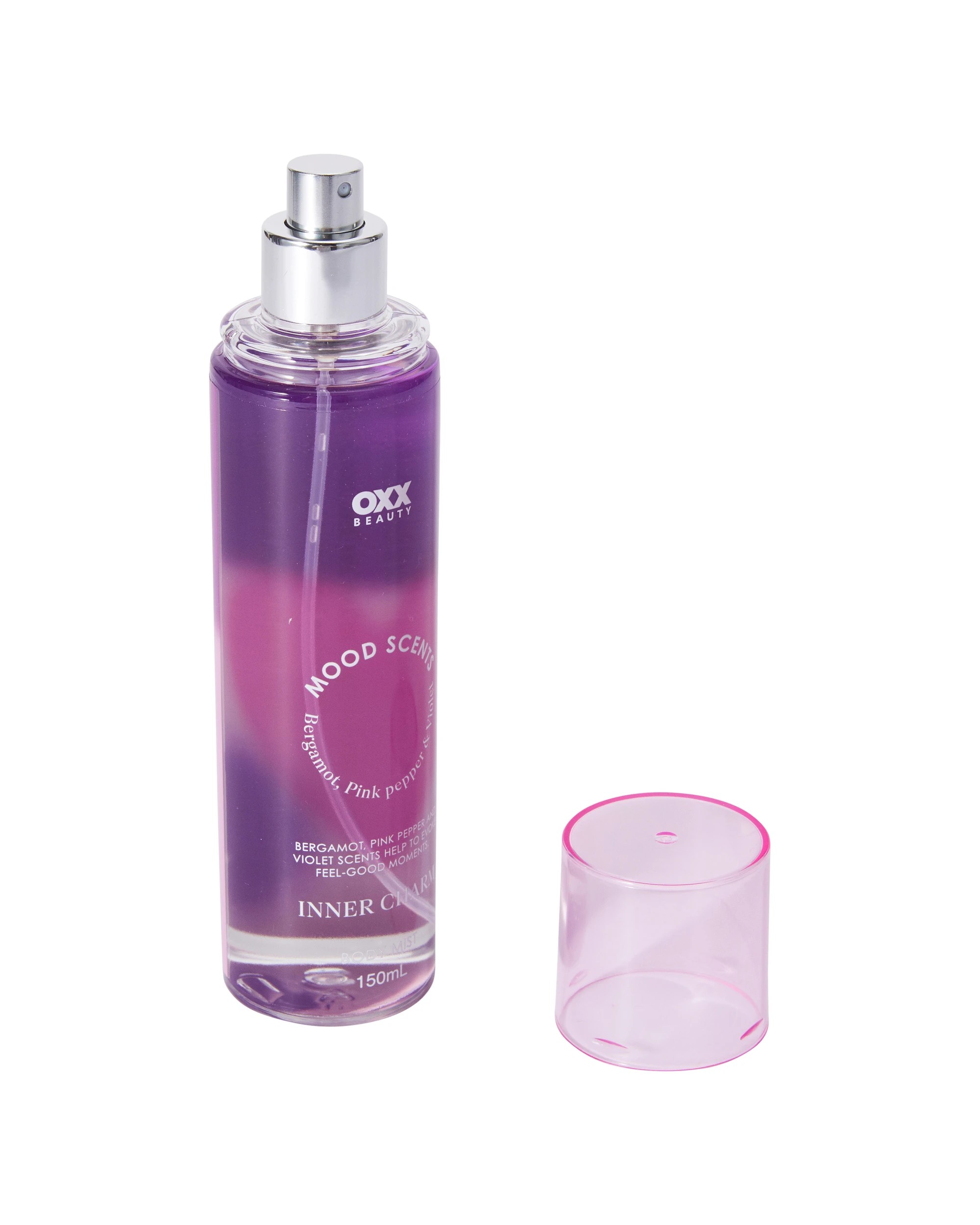 2 OXX Fragrance Mood Scents Inner Charm Body Mist 150ml - Bergamot, Pink Pepper and Violet Scents, 2 of 4