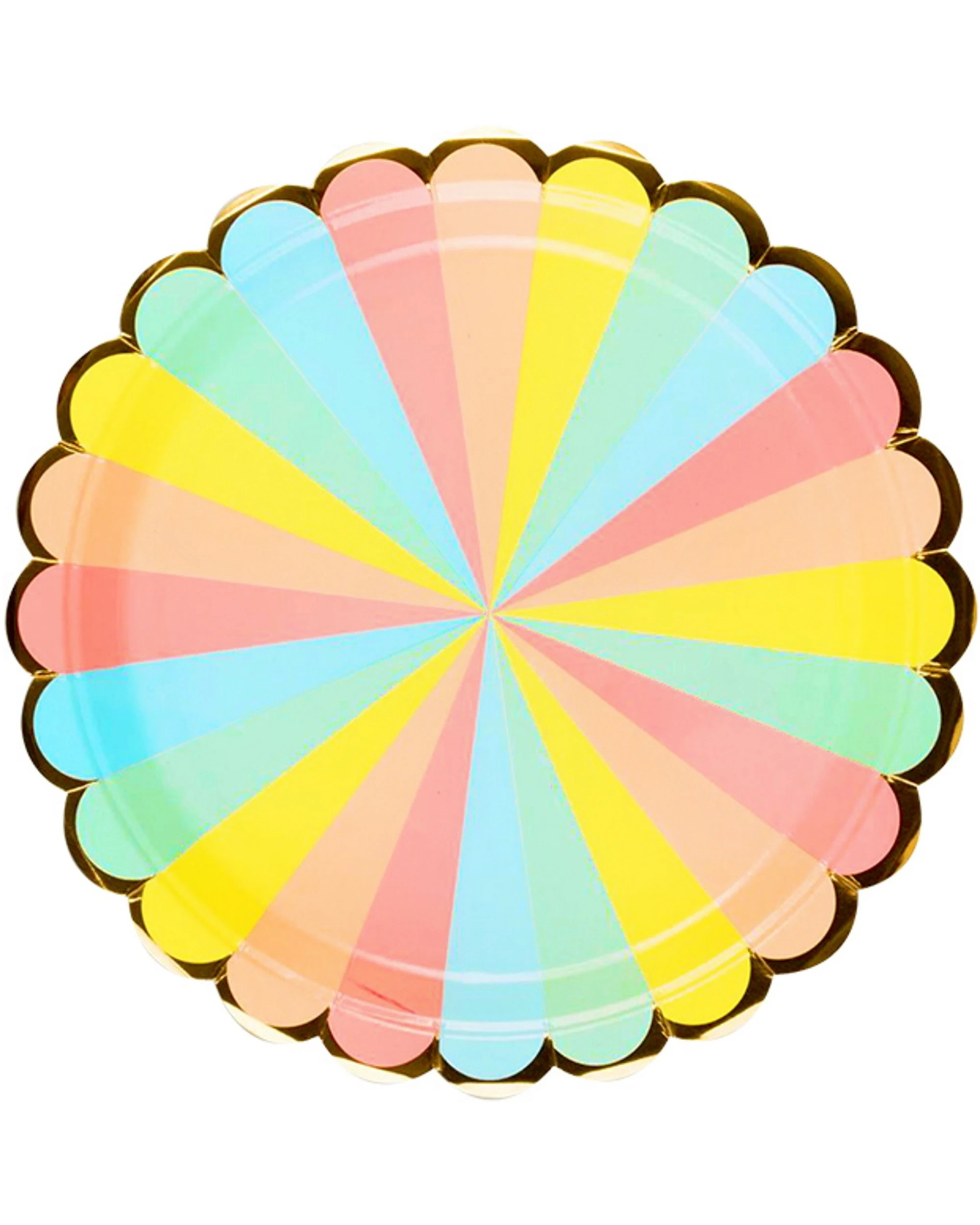 1 Partyrama Pastel Rainbow Candy Stripe Large Paper Plates Pack of 8 - Rainbow, 1 of 1