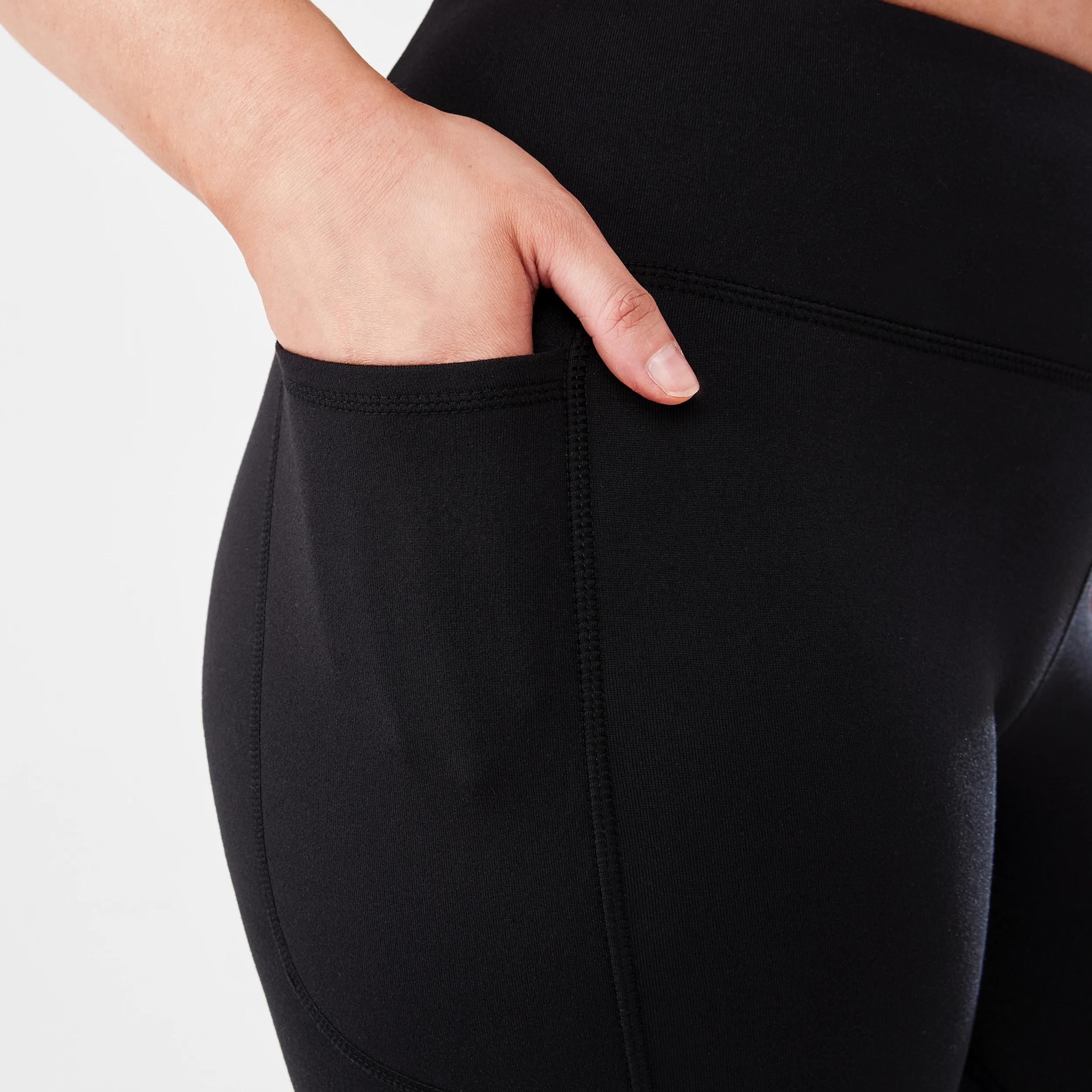 5 Active Womens Full Length Fleece Leggings BLACK, 5 of 5