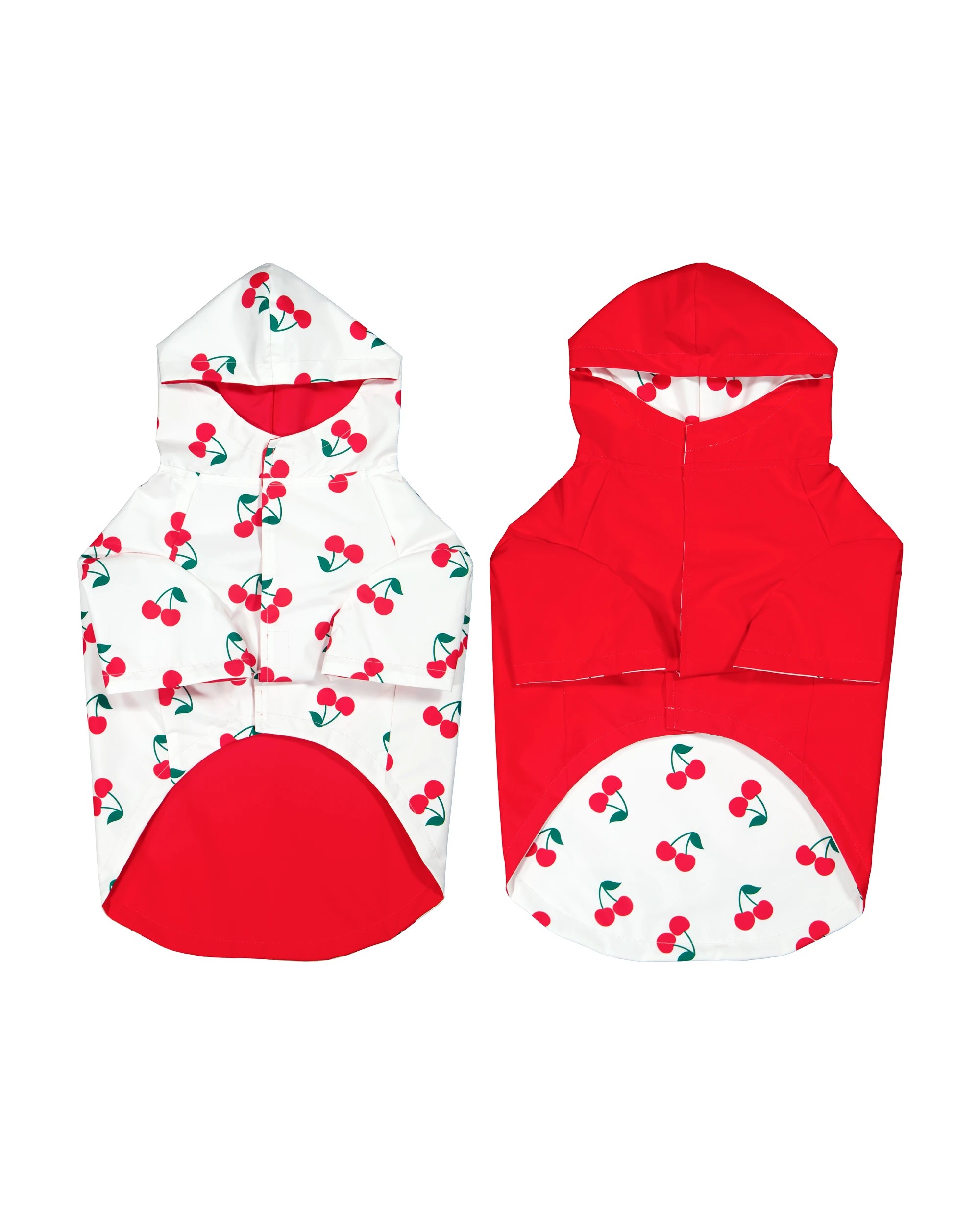 6 Pet Reversible Cherry Raincoat - Large, 6 of 10