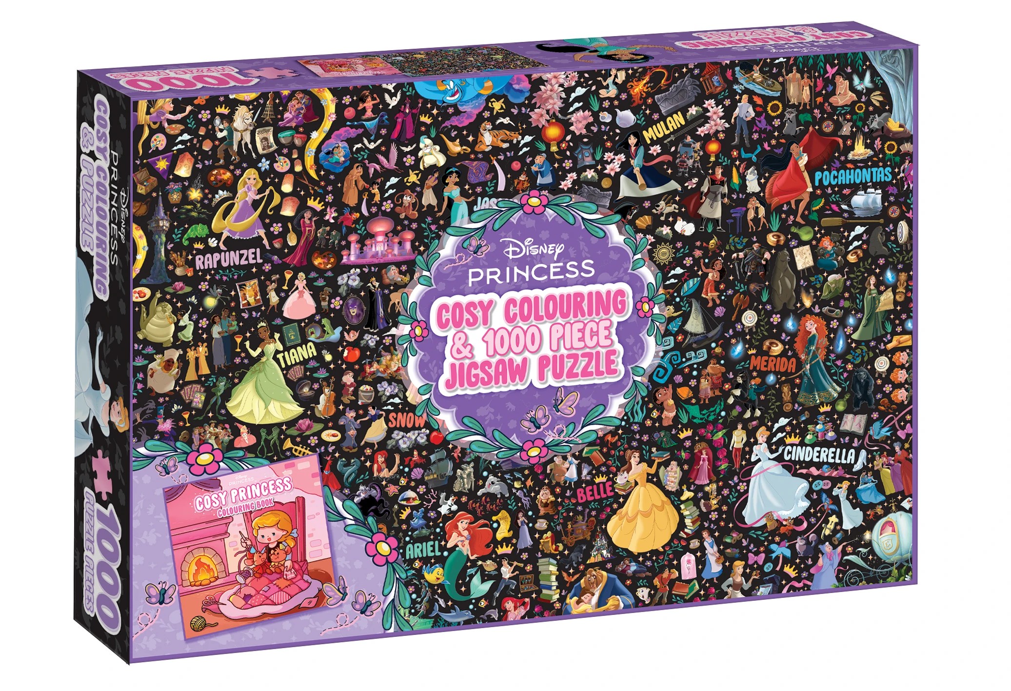 1 Disney Princess: Cosy Colouring Book & 1000 Piece Jigsaw Puzzle - Book, 1 of 3