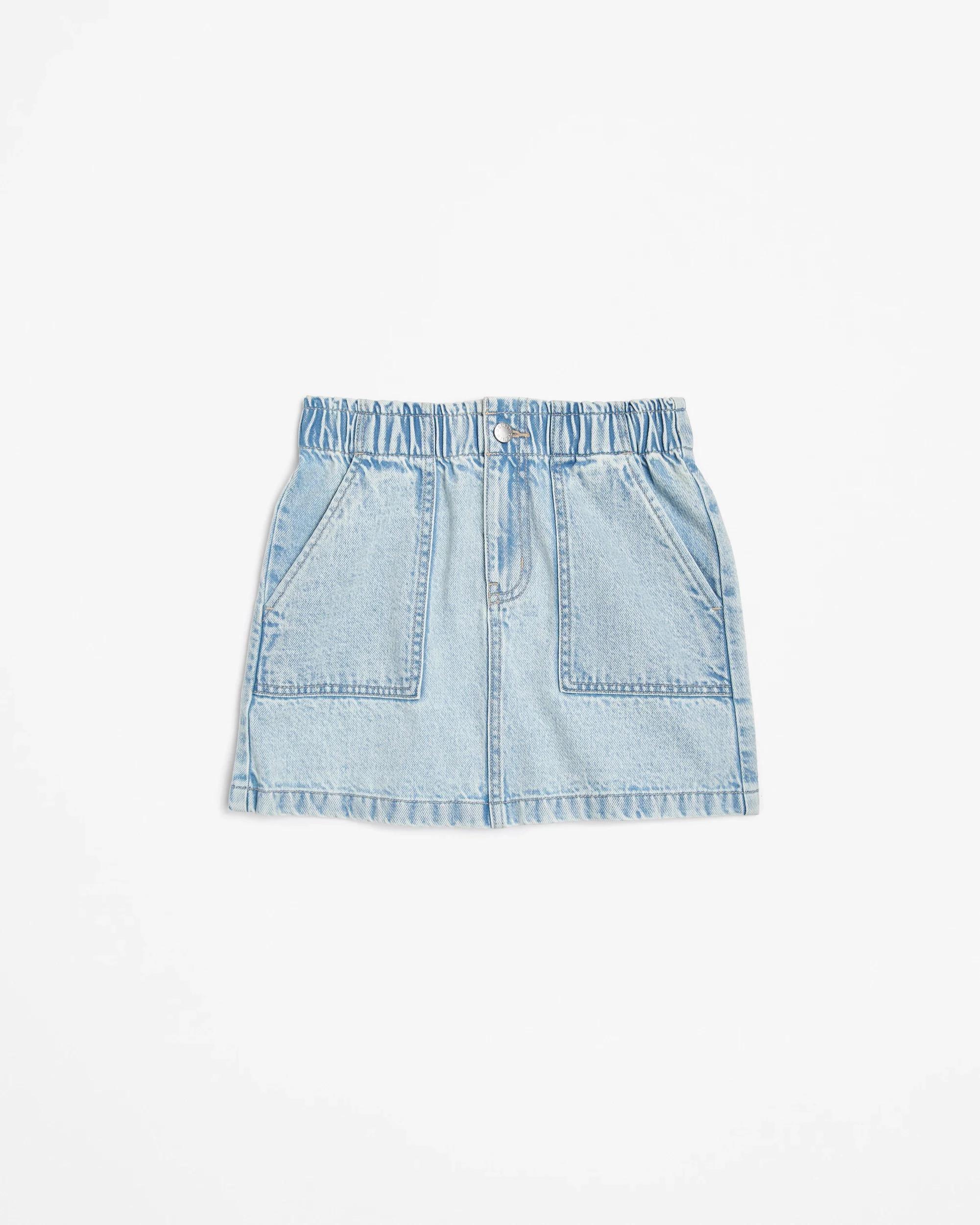 4 Target Elastic Waist Denim Skirt LIGHT WASH, 4 of 5