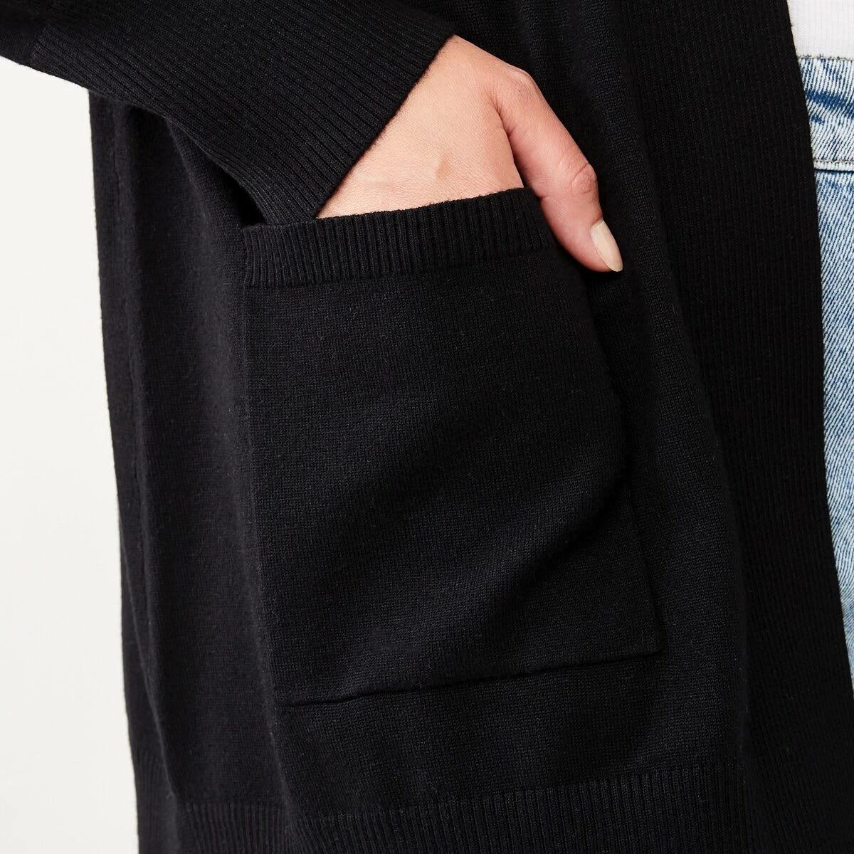 6 Edge to Edge Cardigan Black, 6 of 6