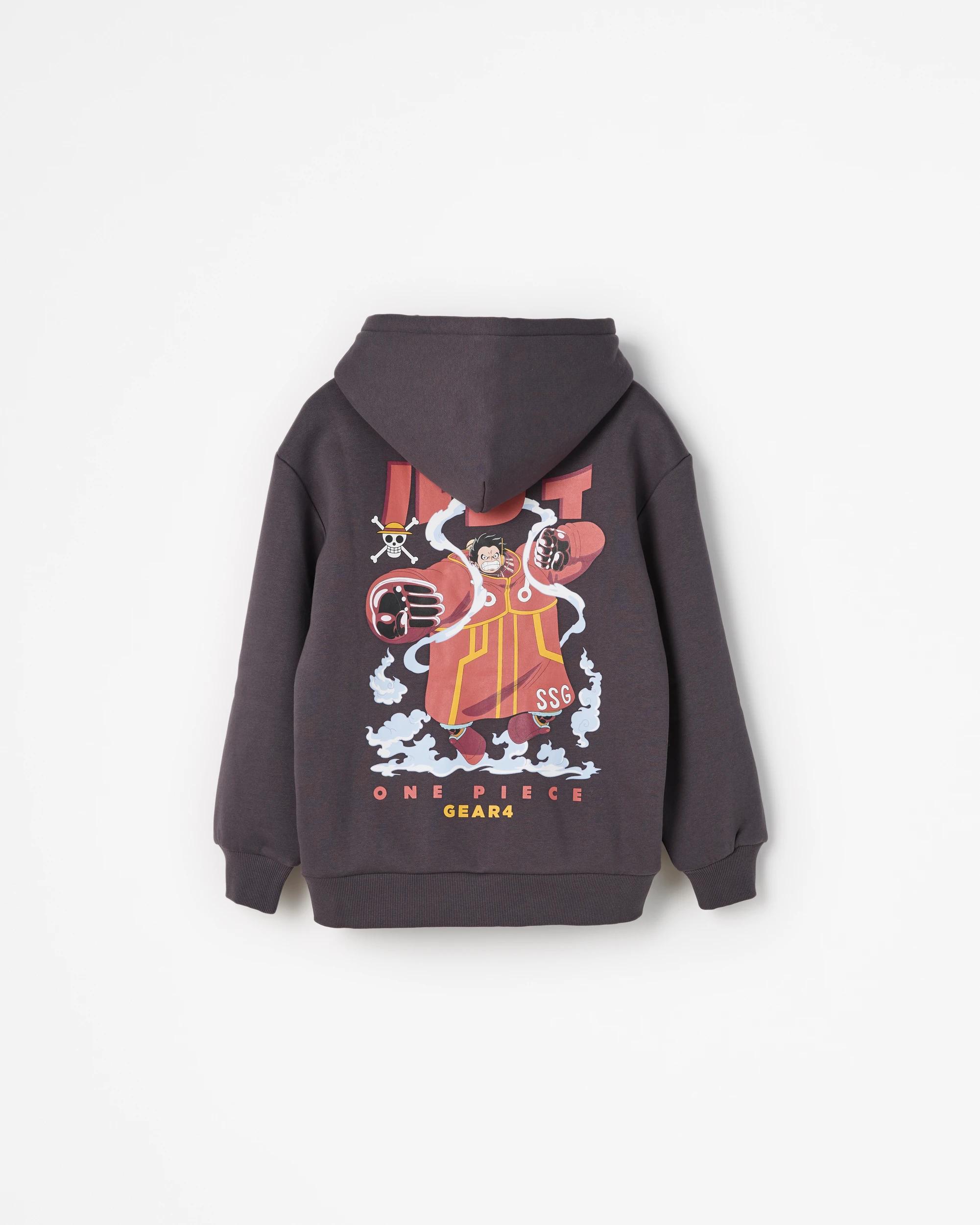 10 One Piece Gear 4 Luffy Popover Hooded Jumper WASHED BLACK, 10 of 10