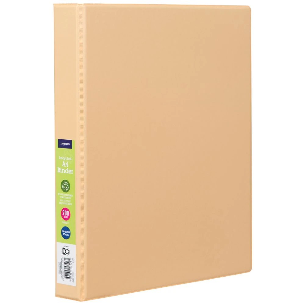 1 J.Burrows A4 Binder 2D 25mm Peach, 1 of 6