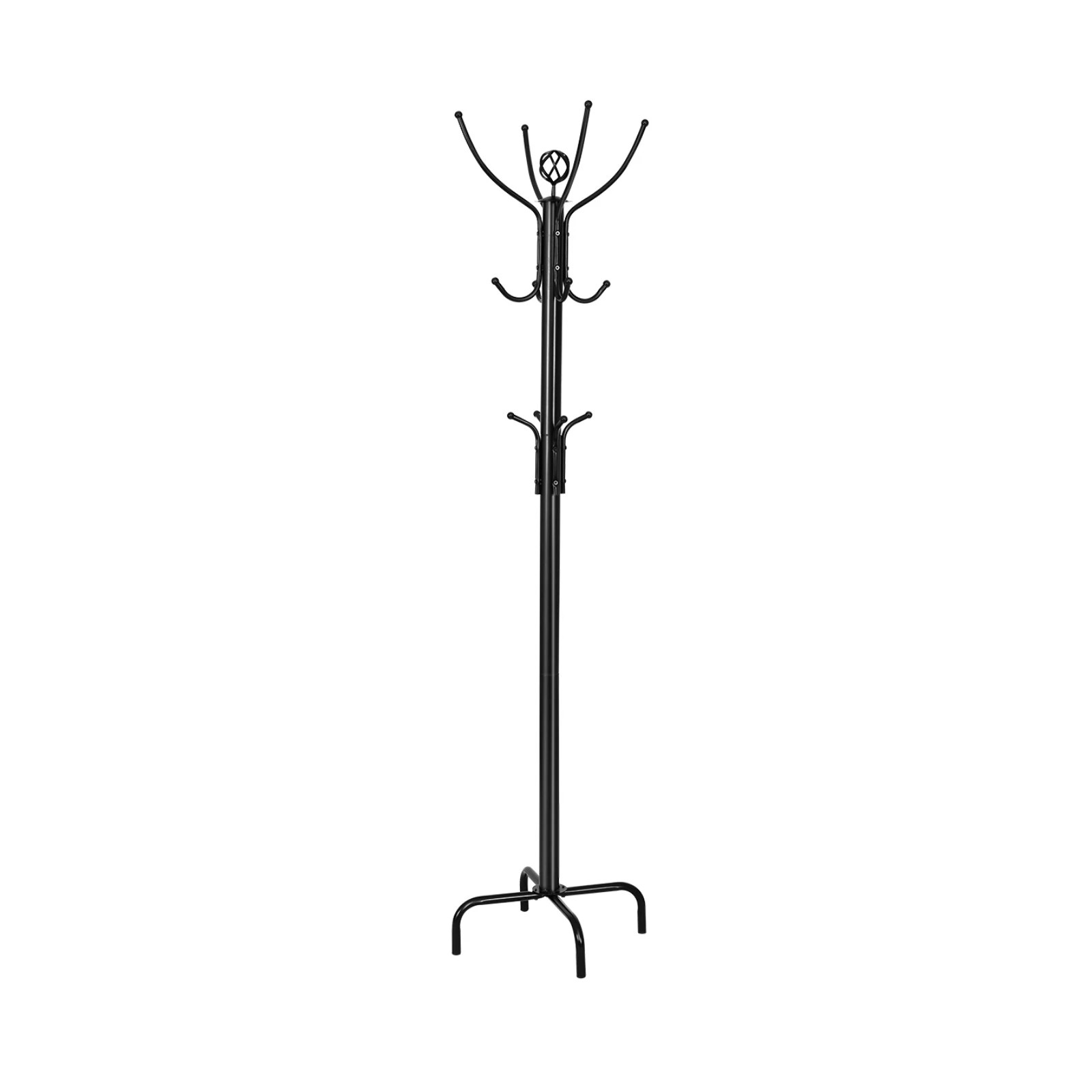 1 Costway Coat Rack 12 practical hooks Hat Clothes Stand Hanger Hallway Entryway - Black, 1 of 3