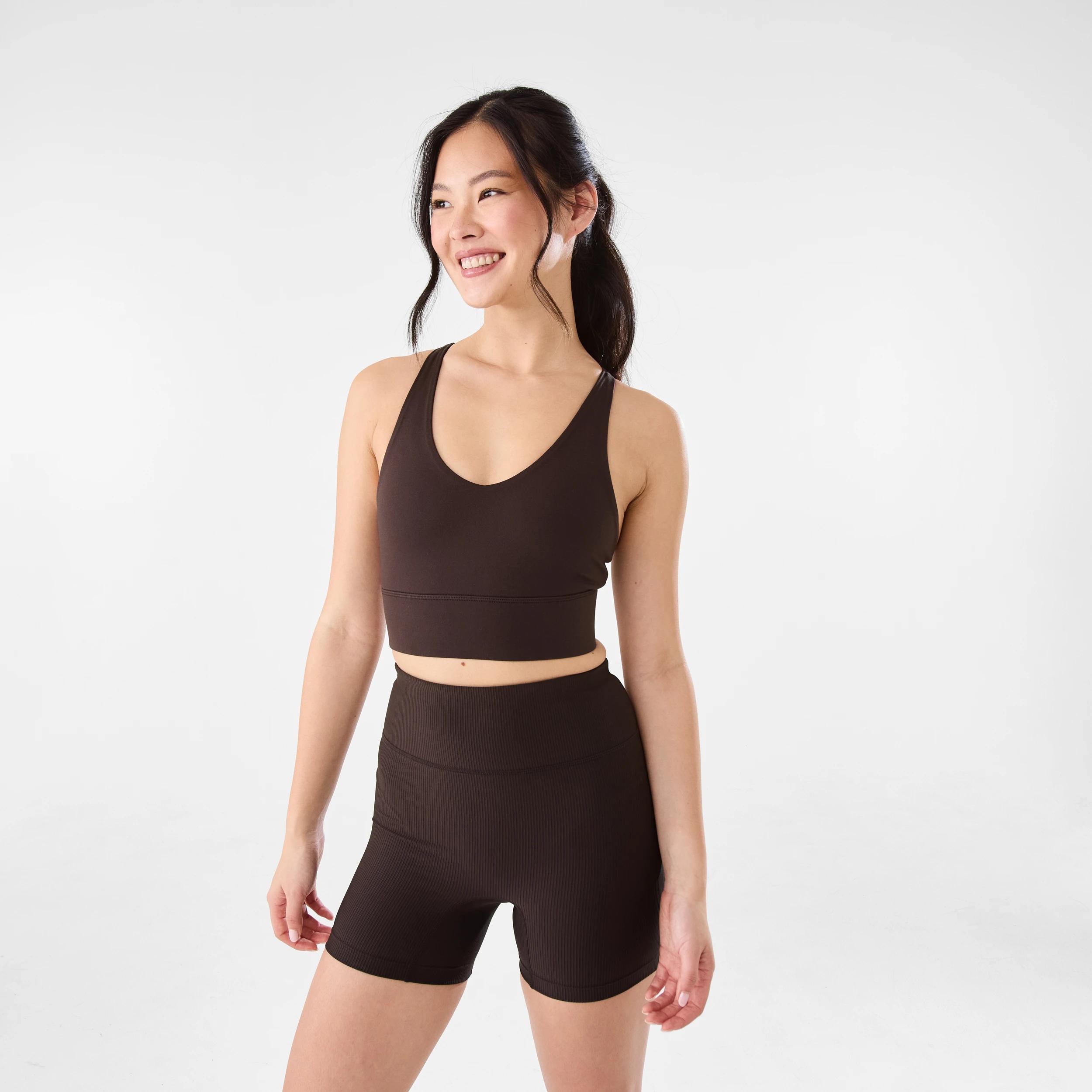 6 Active Womens Rib Bike Shorts TUSCAN BROWN, 6 of 6