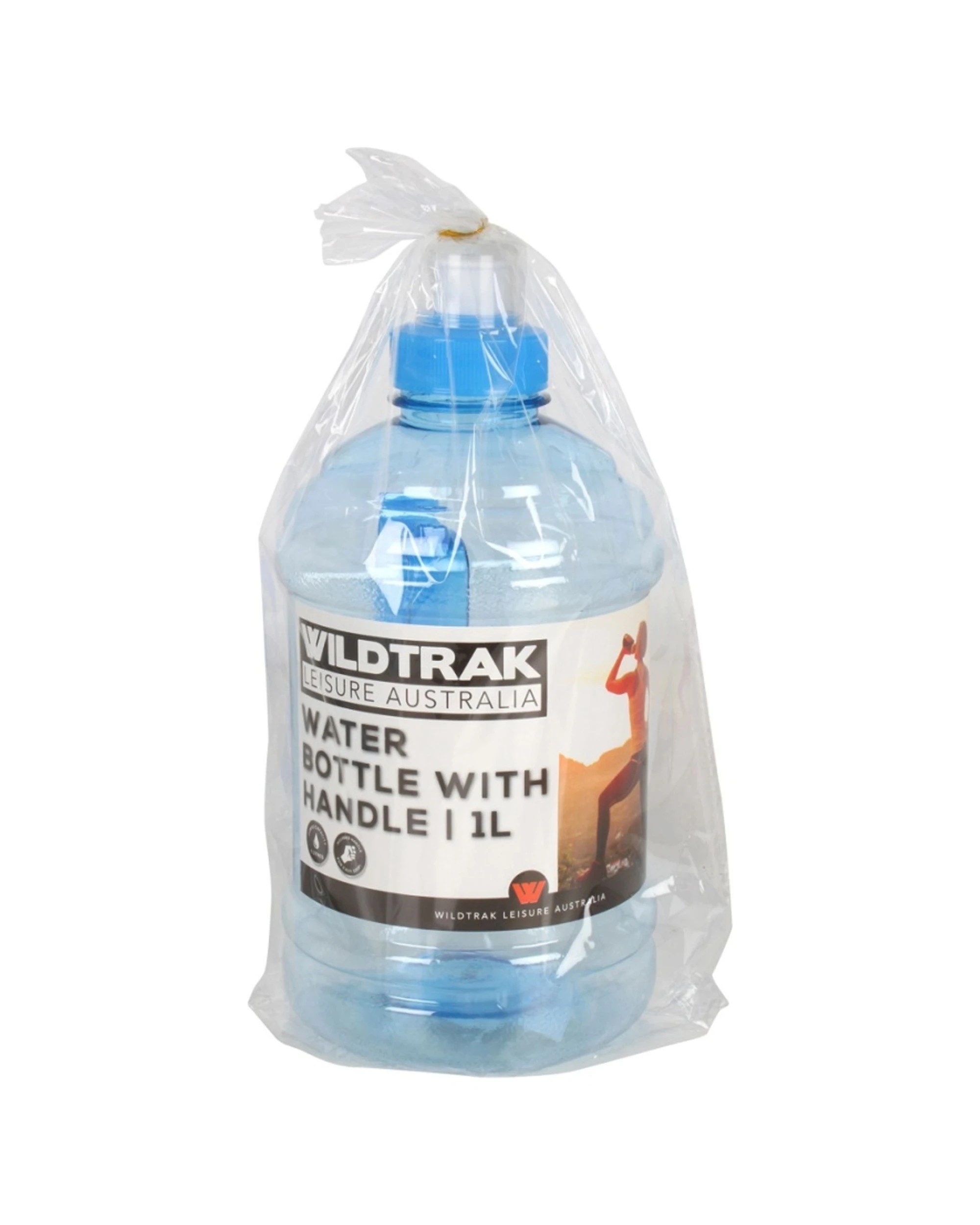 2 Wildtrak 1 Litre Water Bottle With Handle Leak Proof Plastic Camping Outdoor - Blue, 2 of 2