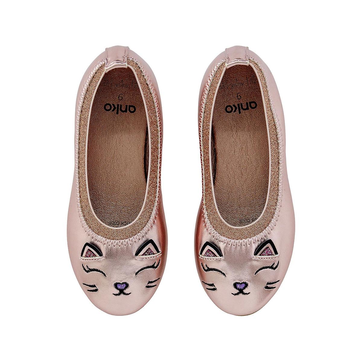 2 Junior Novelty Flats Cat Pink, 2 of 5