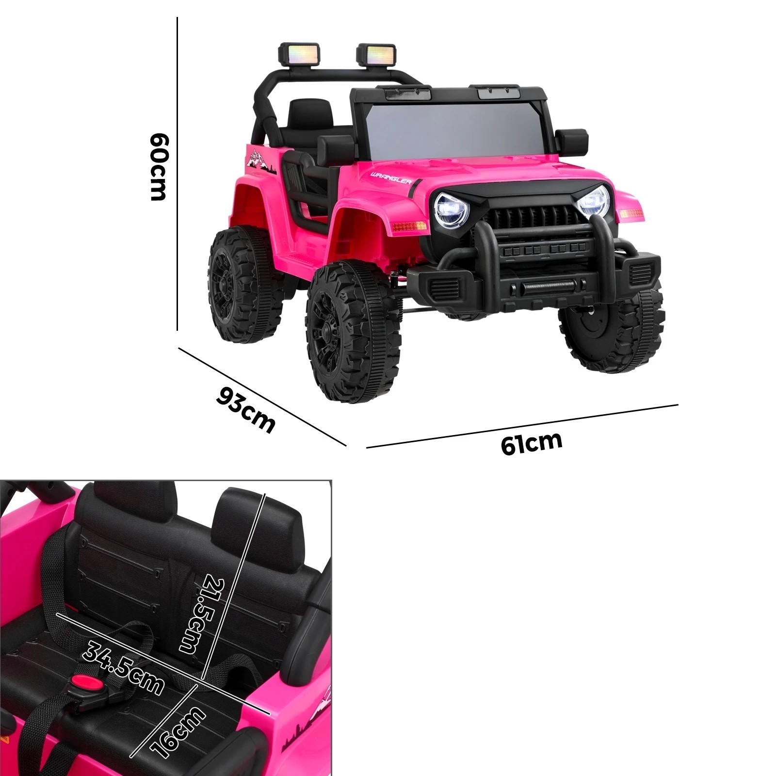 10 Mazam Kids Ride On Cars Remote Control 12v Electric Toy Jeep Horn Music Car
 - Pink, 10 of 10
