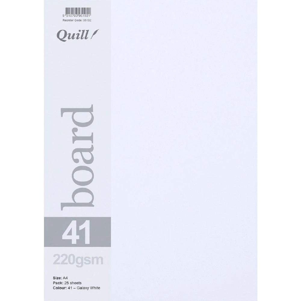 1 Quill A4 220gsm Metallique Galaxy Board White 25 Pack, 1 of 1