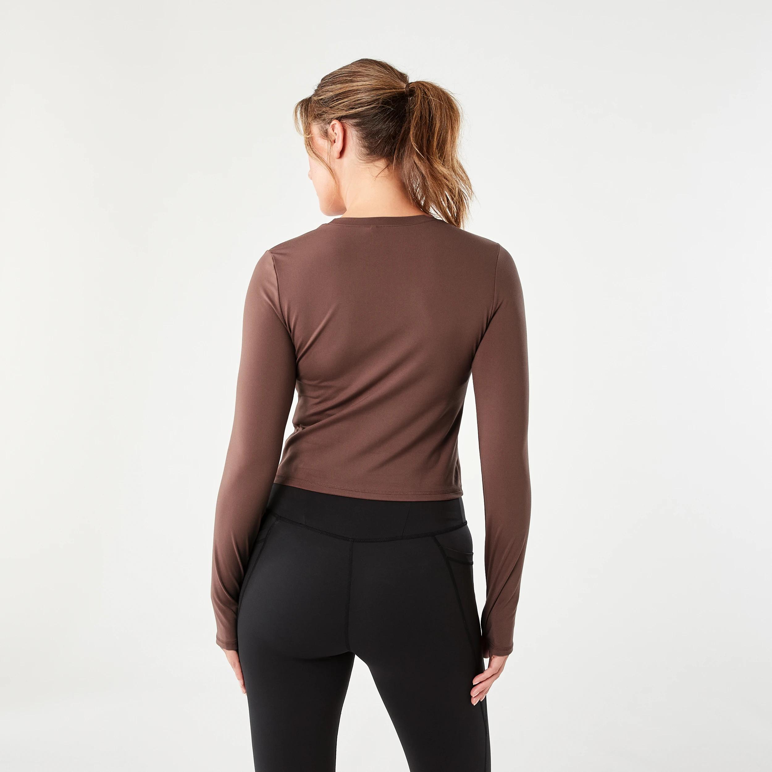 3 Active Womens Long Sleeve Ultrasoft Top BURNT NUTMEG, 3 of 6