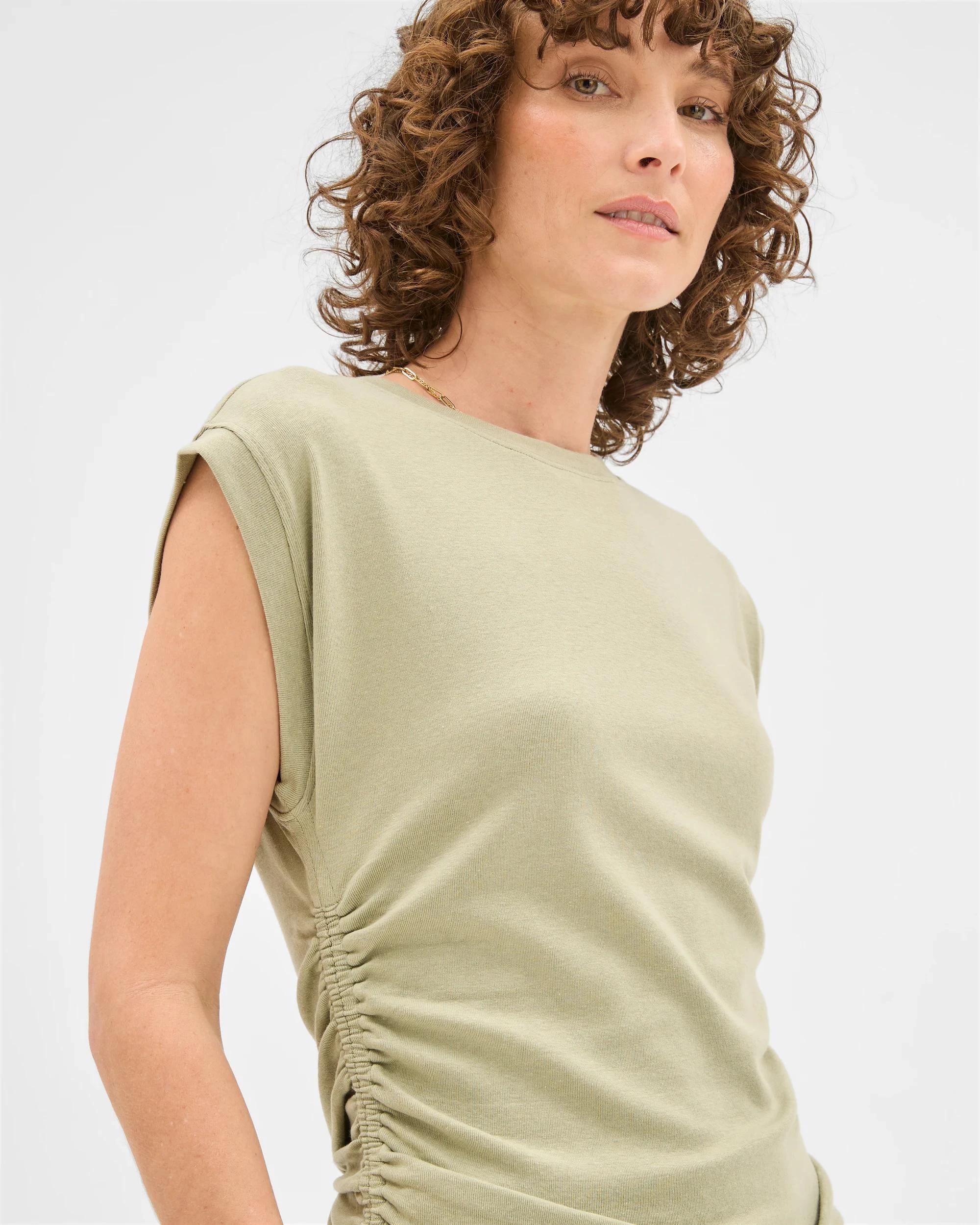 4 Target Gathered Waist Muscle T-Shirt ALOE VERA, 4 of 6