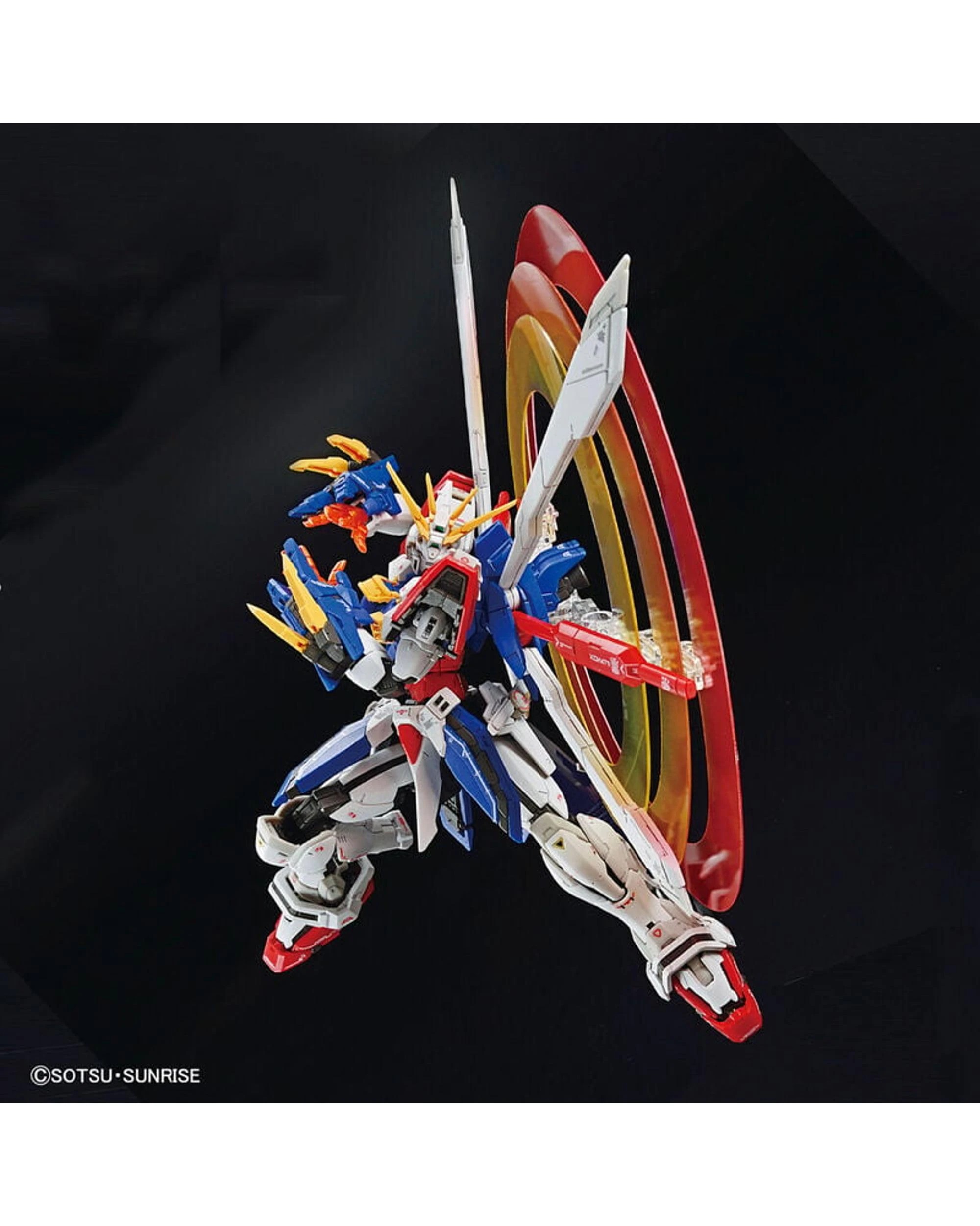 10 Bandai Gundam Real Grade God Gundam Domon Kassu's Use Mobile Fighter 1/144 Scale Model Kit, 10 of 10