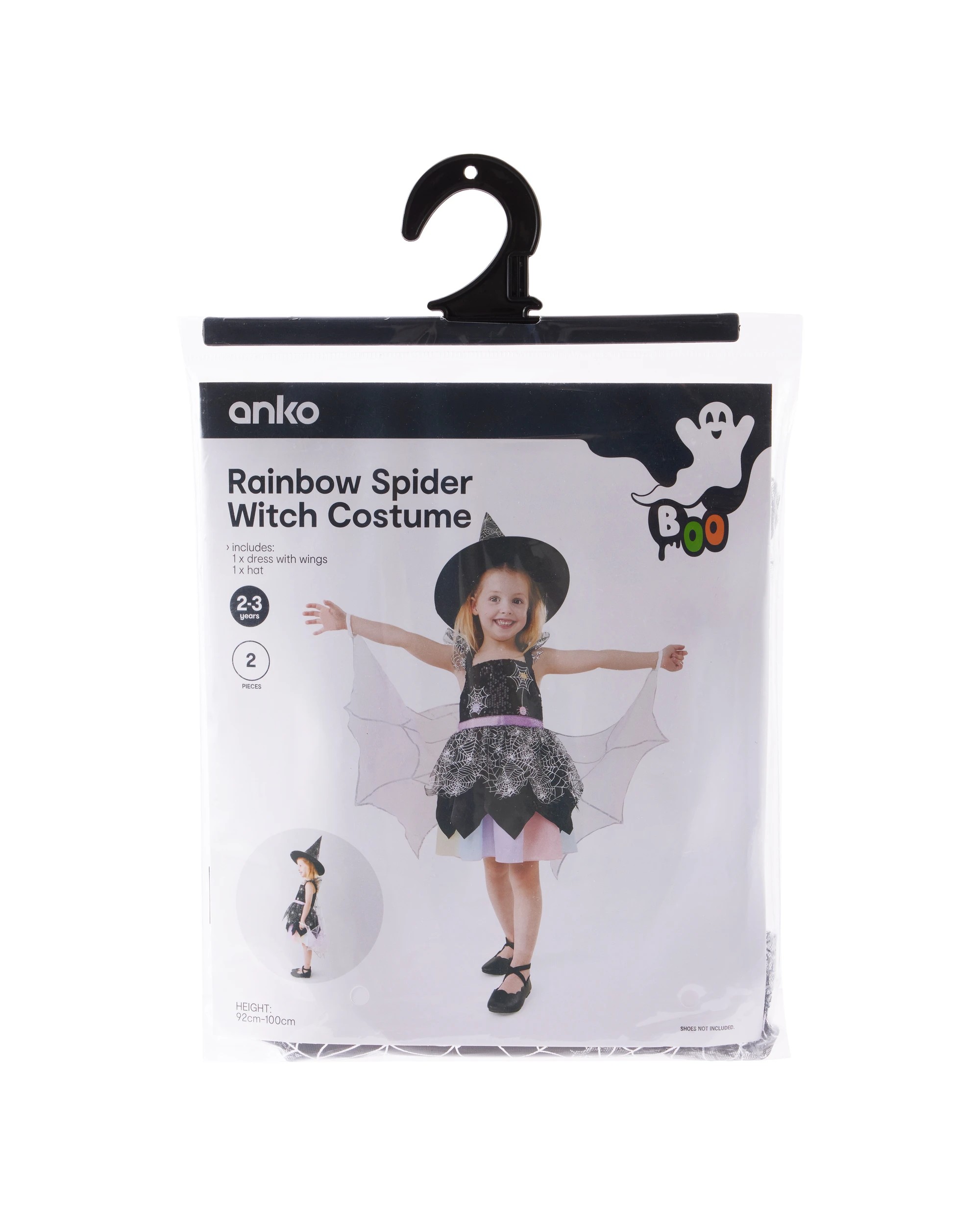 9 2 Piece Rainbow Spider Witch Costume - Ages 2-3, 9 of 10