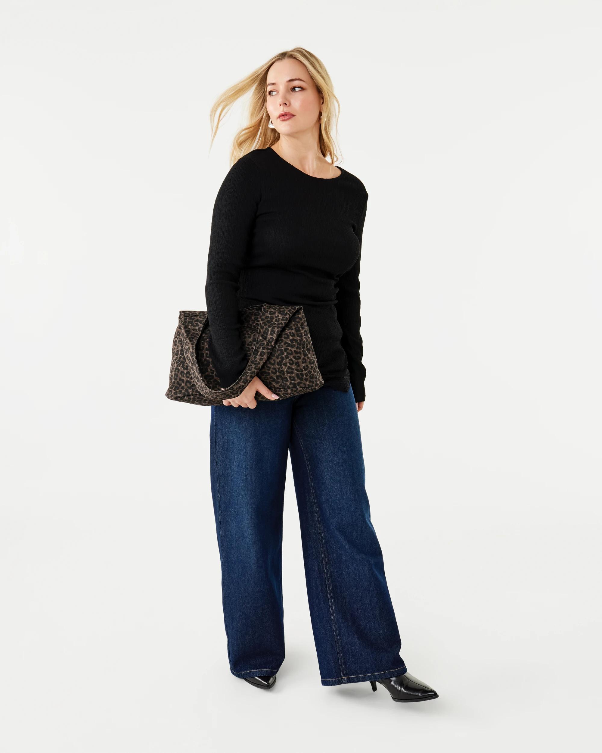 7 Fabric Shoulder Bag Leopard, 7 of 8