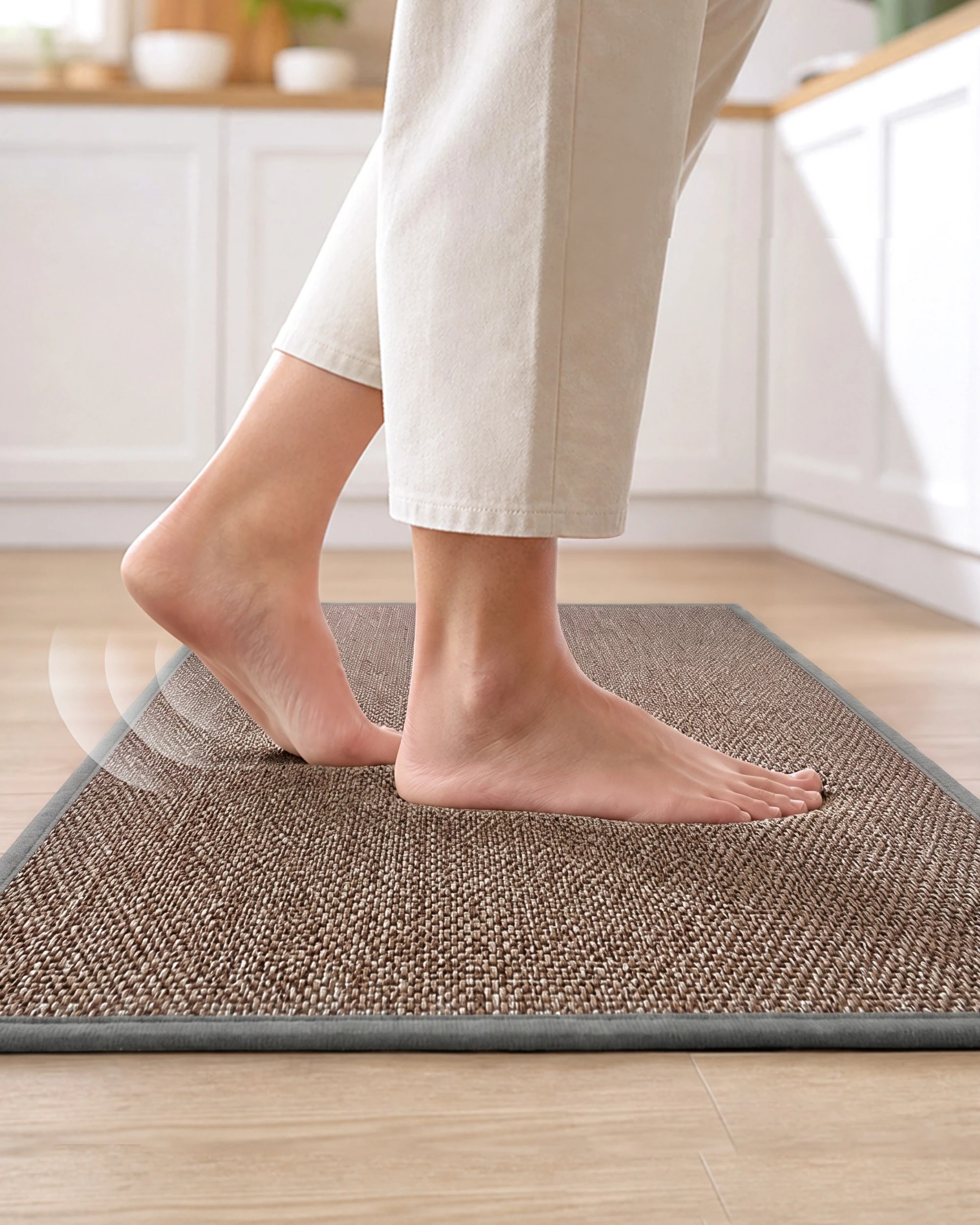 3 ZUNI 2PCS Washable Absorbent Kitchen Mats Non Slip Anti Fatigue for Kitchen Floor Grey, 3 of 7