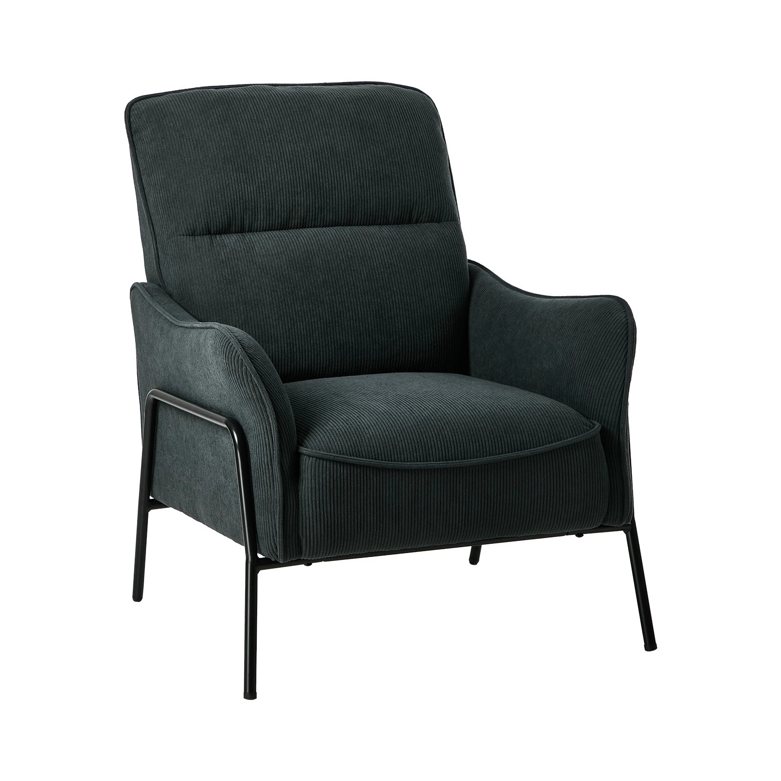 1 Oikiture Armchair Velvet Fabric Lounge Chair Accent Chair - Grey, 1 of 9