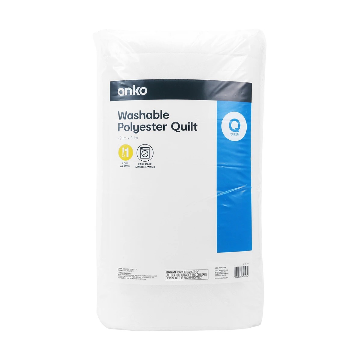 1 Low Warmth Quilt - Queen Bed, White, 1 of 3