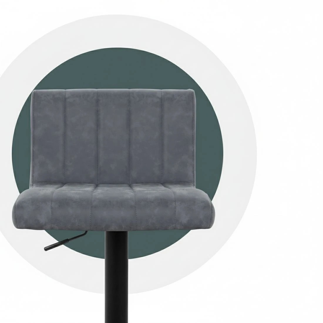 4 Artiss 4x Bar Stools Vintage Leather Gas Lift - Grey, 4 of 5