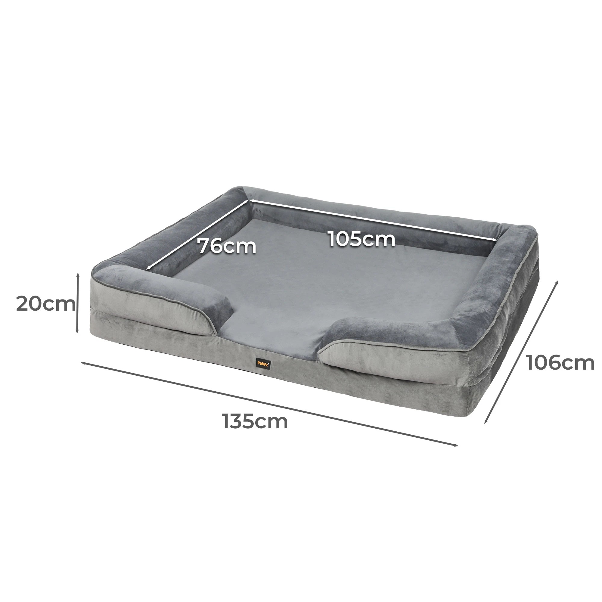 3 Pawz Memory Foam Pet Sofa Bed Cushion Dog Mat Washable Removable Orthopedic XXL, 3 of 6