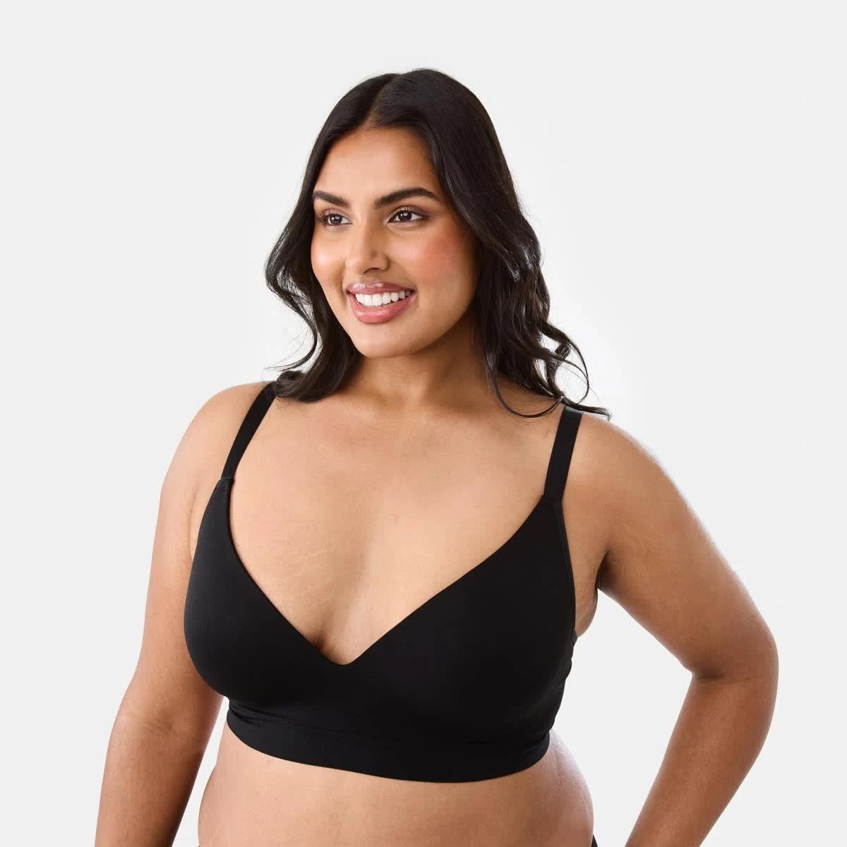 3 2 Pack Full Figure Wirefree Seamfree T-Shirt Bra SOFT SAND BEIGE, BLACK, 3 of 8