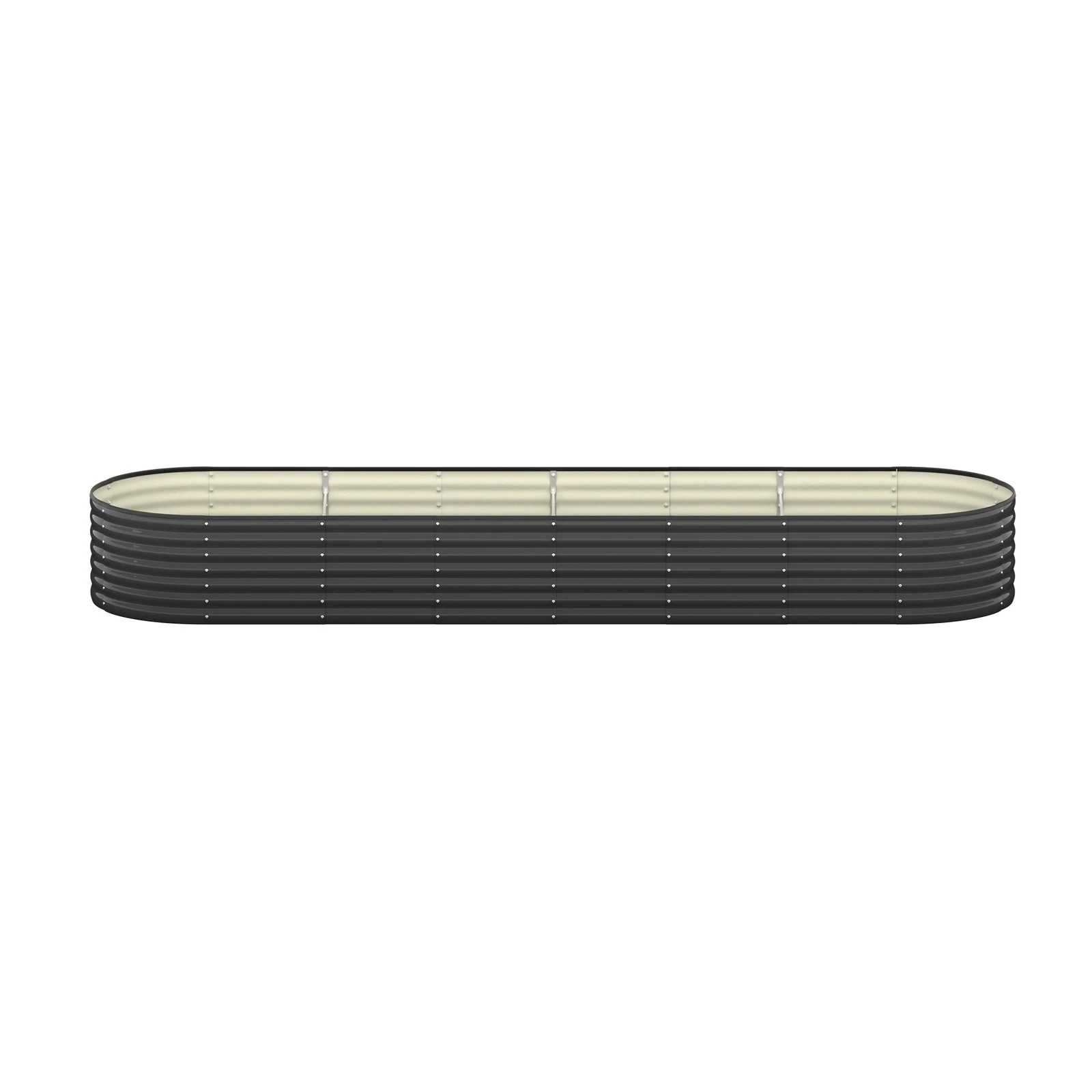 6 Livsip Raised Garden Bed Beds Kit Planter Oval Galvanised Steel 320cmX80cmX56cm - Grey, 6 of 9