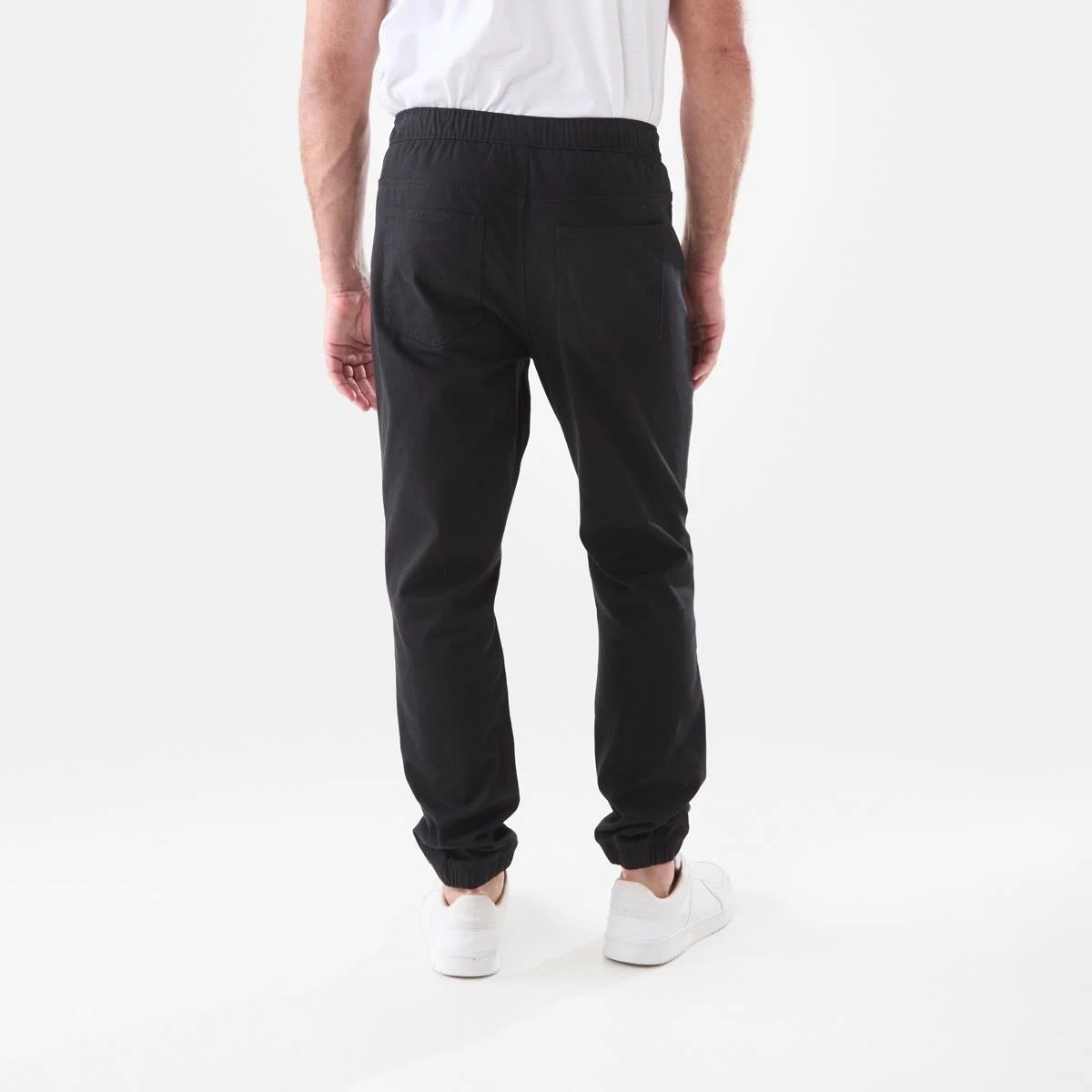 3 Elastic Waist Moto Joggers BLACK, 3 of 5