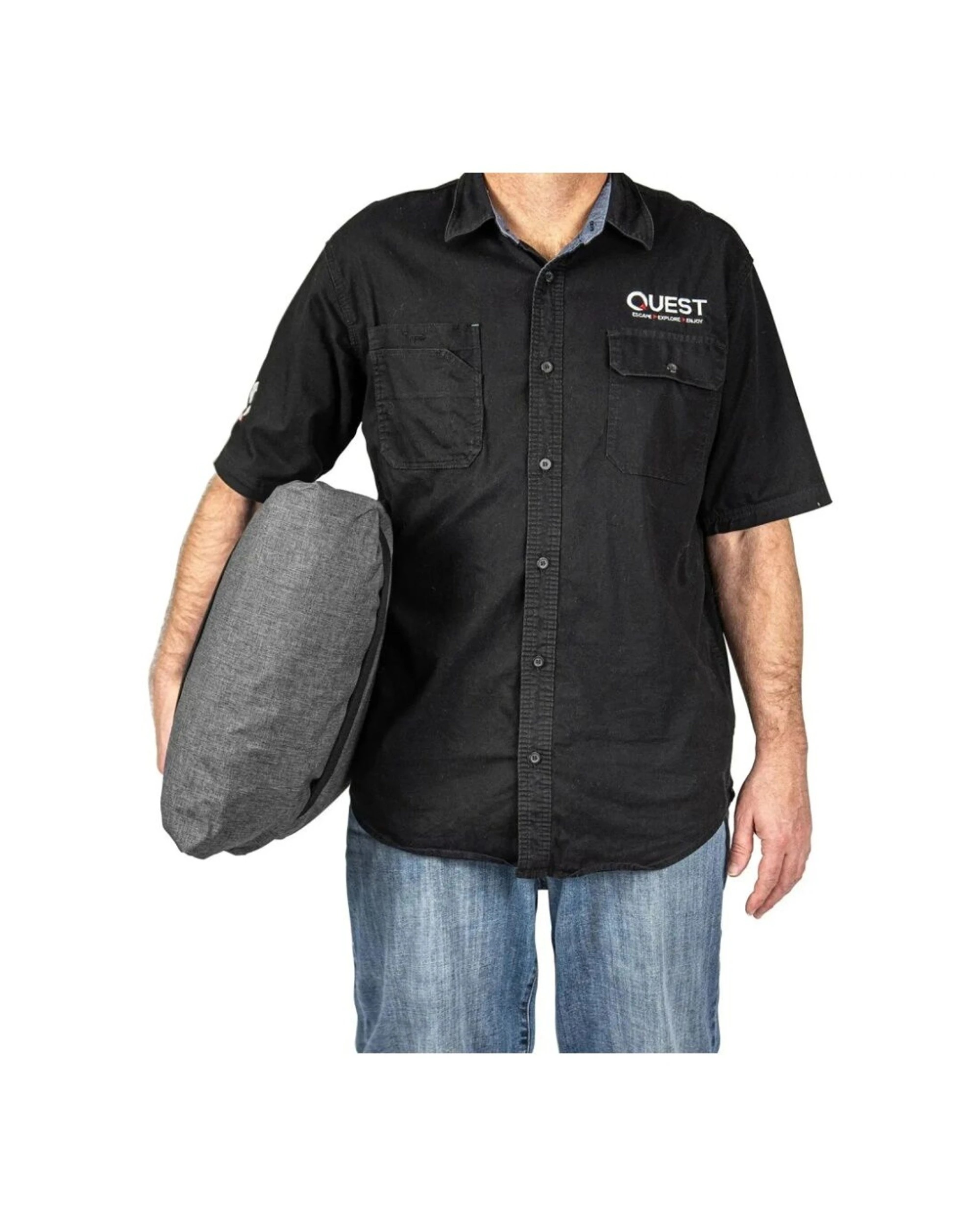 4 Quest Outdoors Air Sofa 4 Seater Inflatable Camping With Carry Bag Boston Valves - Charcoal, 4 of 5