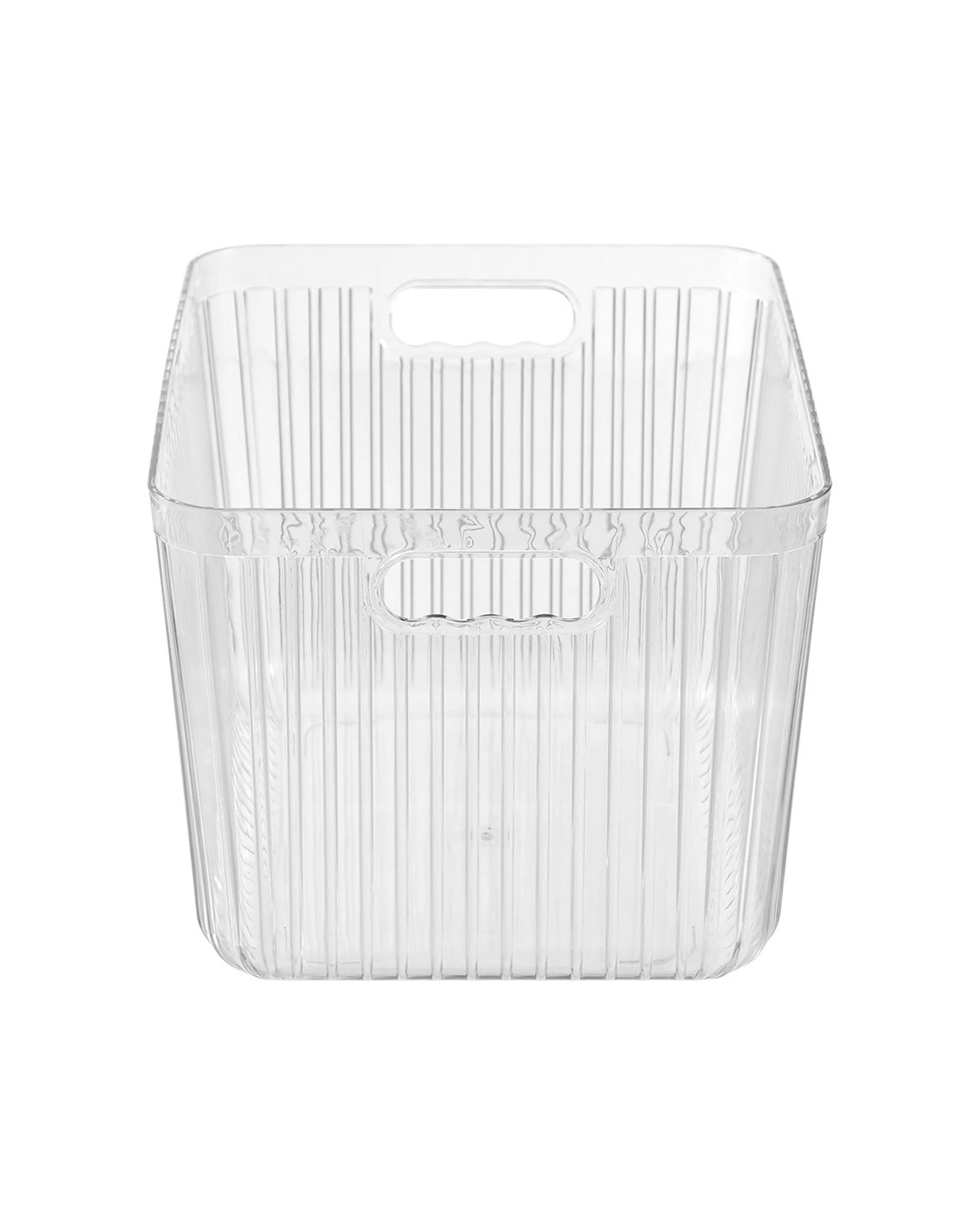 2 Boxsweden Crystal Ribbed Container 17.5L Storage With Handles - Clear, 2 of 4
