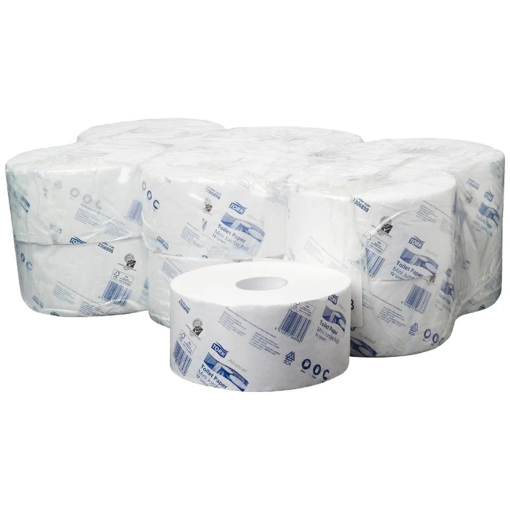 1 Tork Advanced 2 Ply Mini Jumbo Roll Toilet Paper 12 Pack, 1 of 1