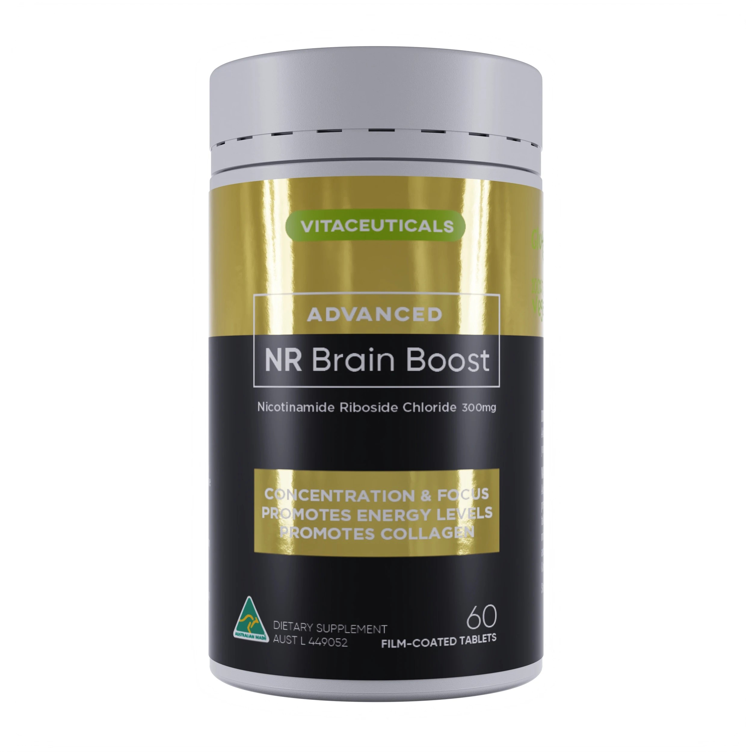 1 Vitaceuticals 60pc Advanced NR Brain Boost Energy & Cognitive Support Tablets, 1 of 4