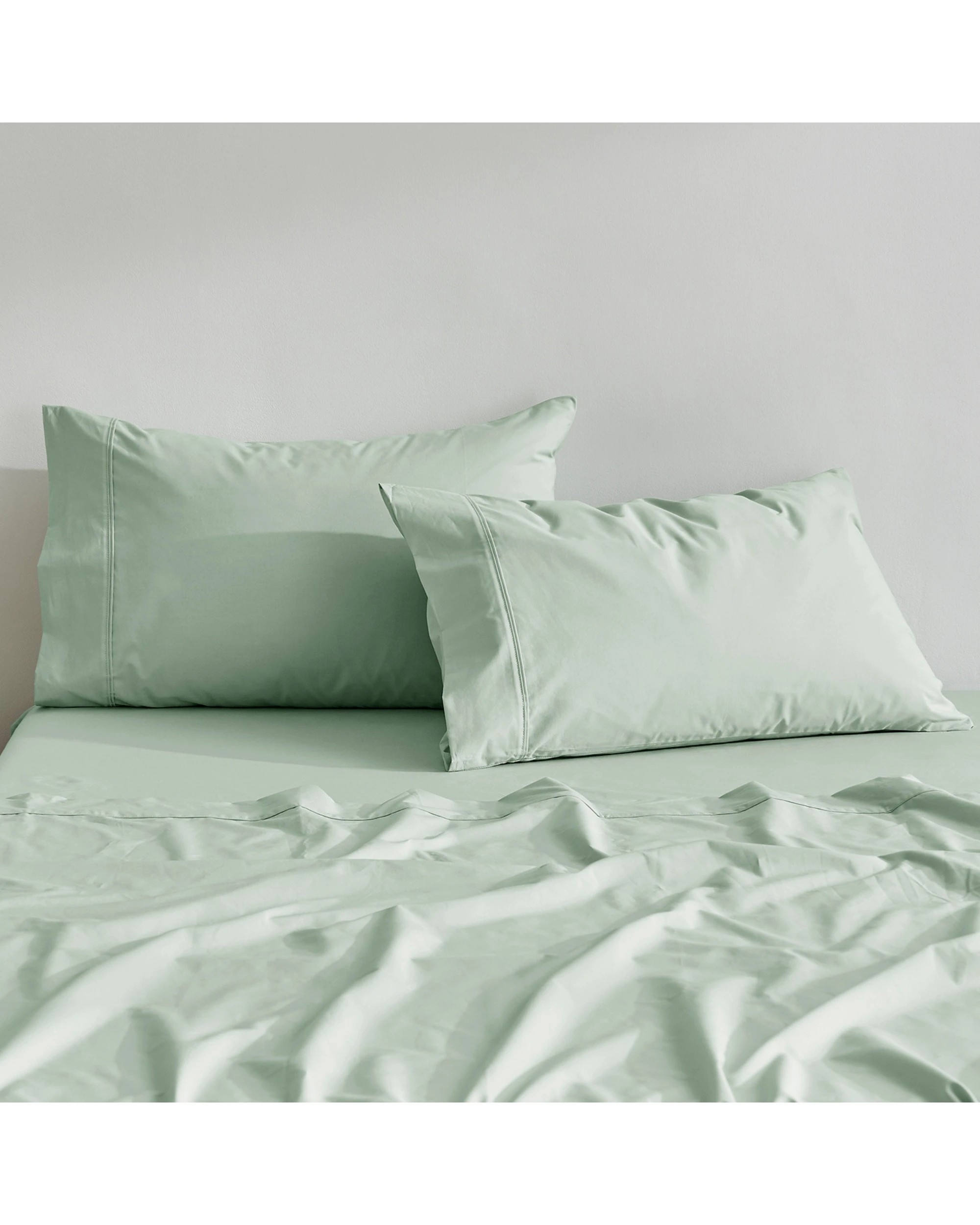 3 Dreamaker 300TC Cotton Percale Sheet Set - King Bed - Sage, 3 of 9