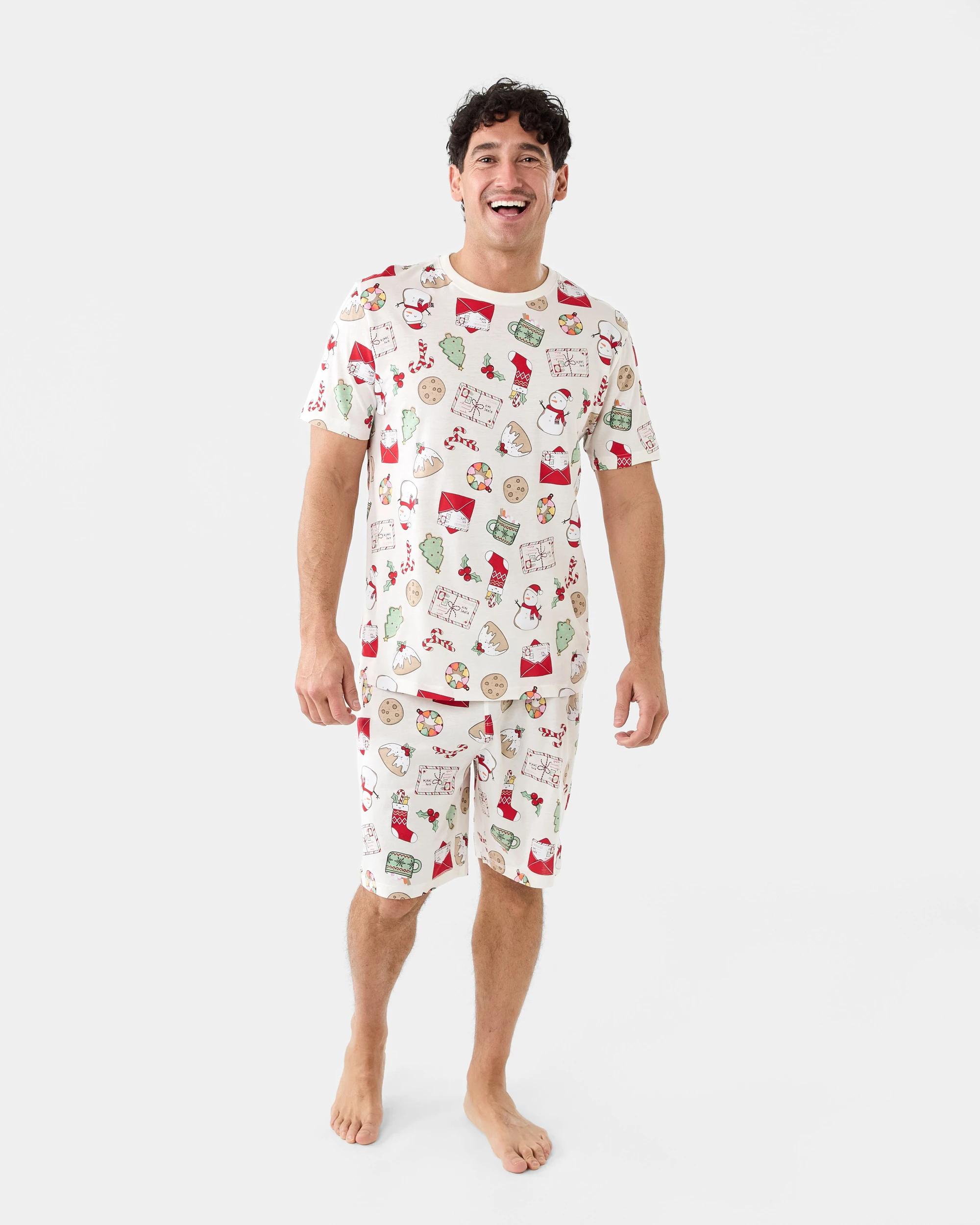 9 Family Matching Christmas Icons Wishing Tree Mens Pyjama Set Xmas Icons, 9 of 9