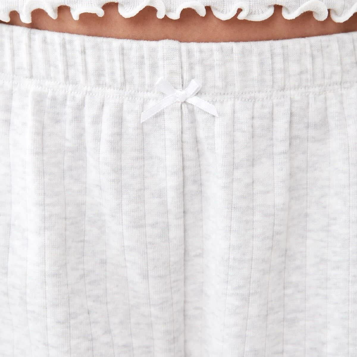 4 Rib Sleep Shorts WHITE MARLE, 4 of 6