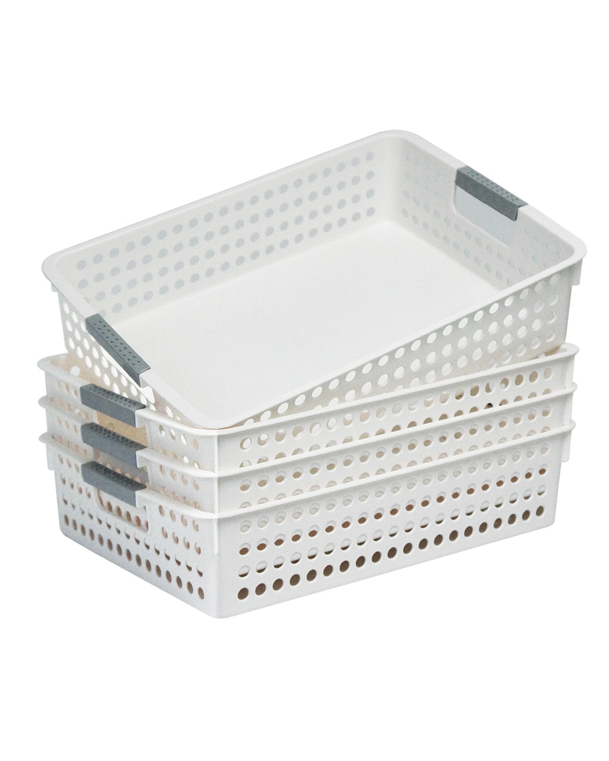 1 BR Home Premium Plastic Storage Basket with Grip Handles - 36 Pack, 1 of 4