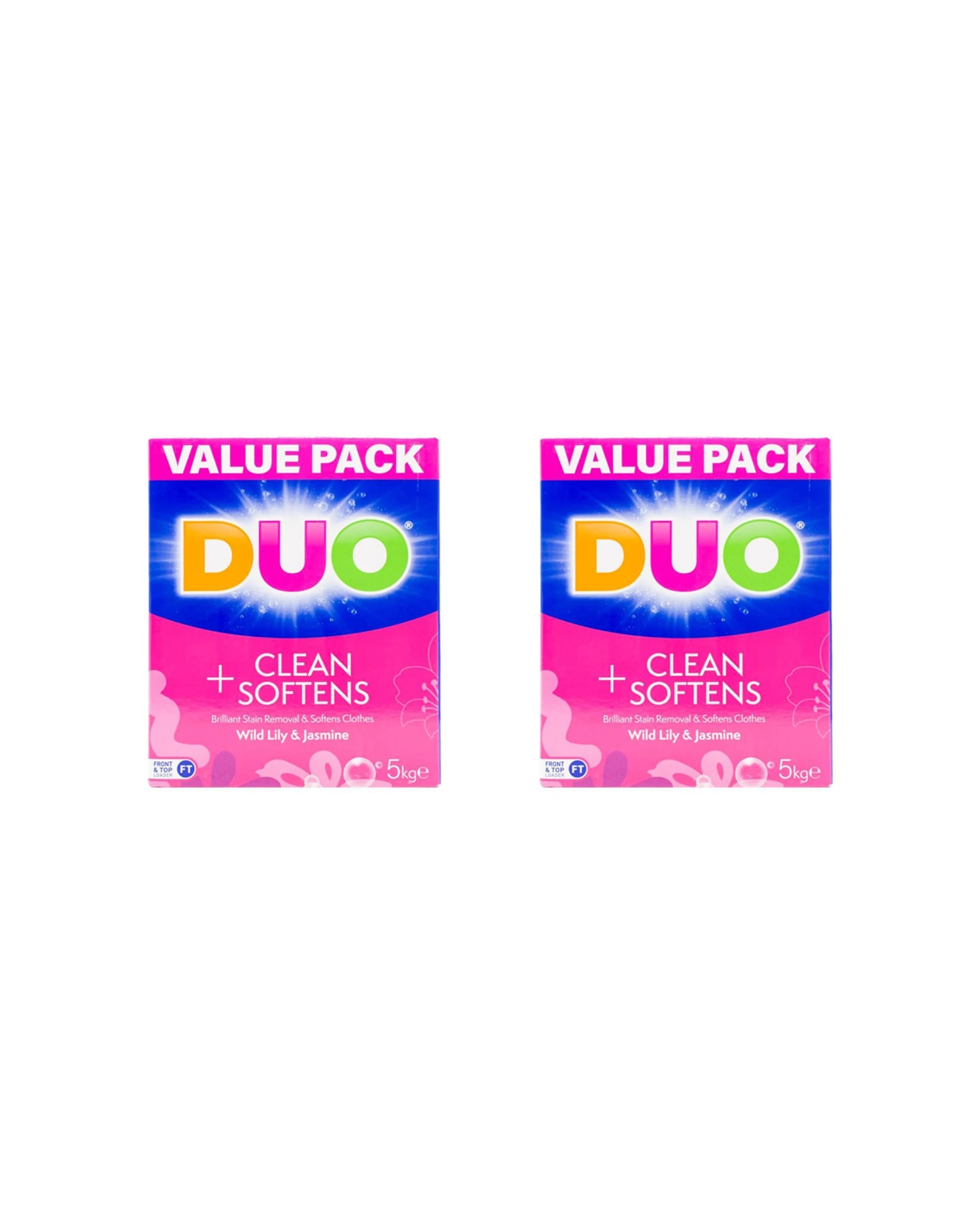 1 Duo 2PK Laundry Powder 5kg Wild Lily and Jasmine Cleans Softens Top Loader - Multi, 1 of 5