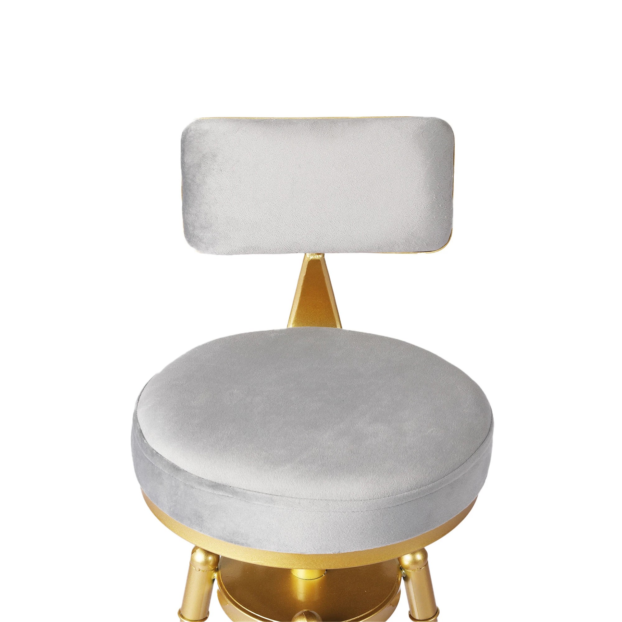 5 Levede Velvet Bar Stool - Grey, 5 of 6