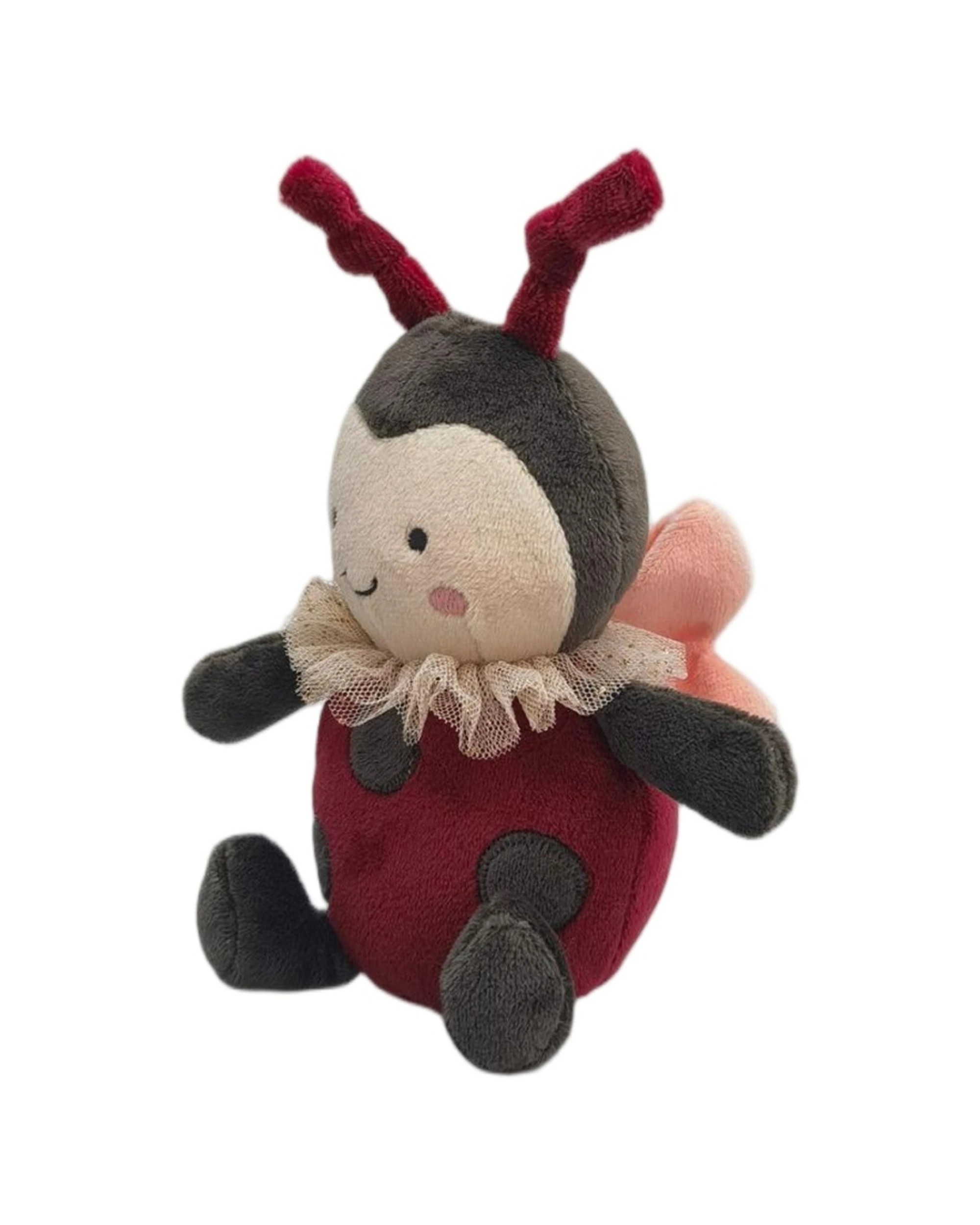 2 Urban Products Ladybug Rattle Kids Plush Soft Toy 17cm - Plain, 2 of 3