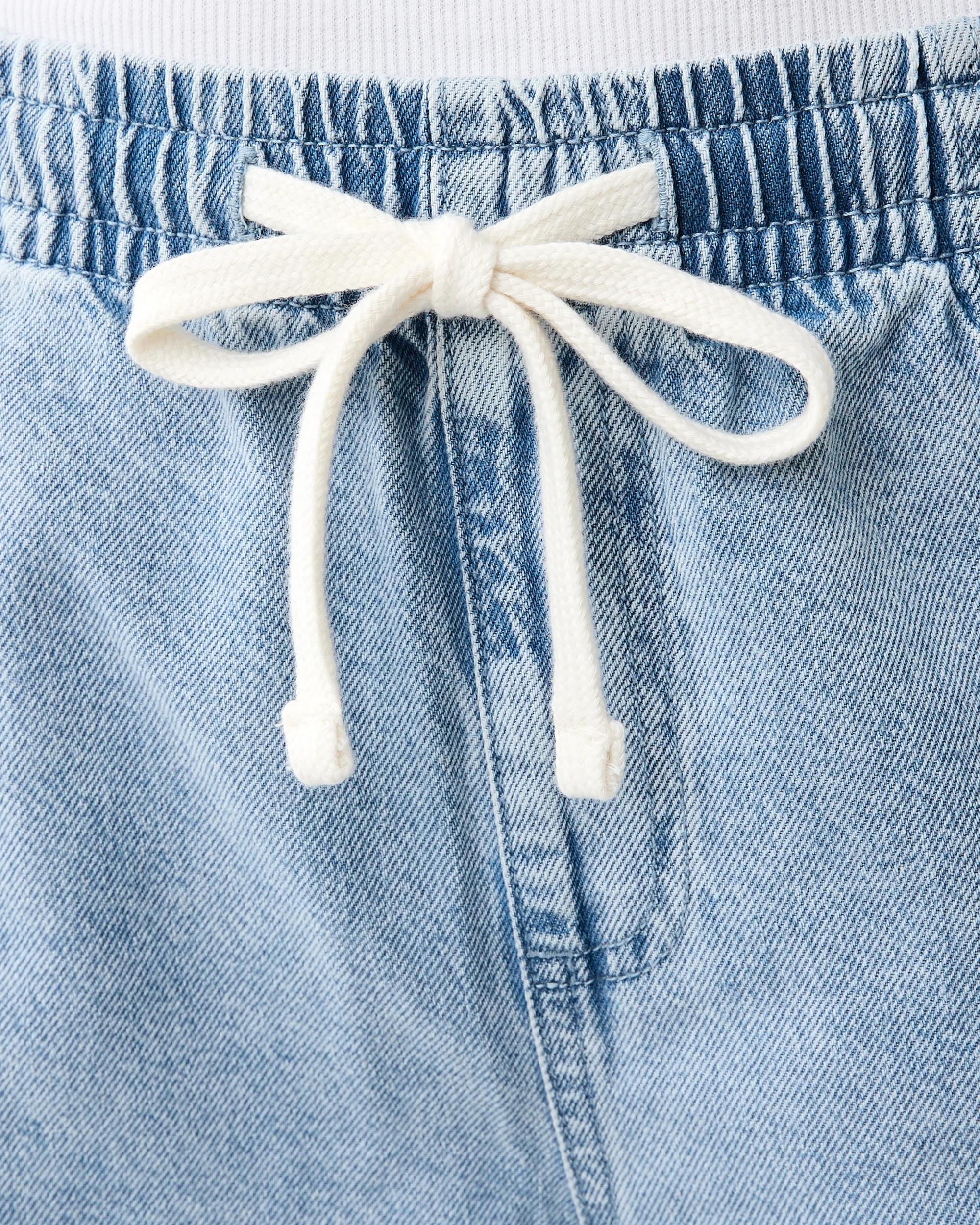 5 Seam Front Wide Leg Jeans Light Wash, 5 of 8