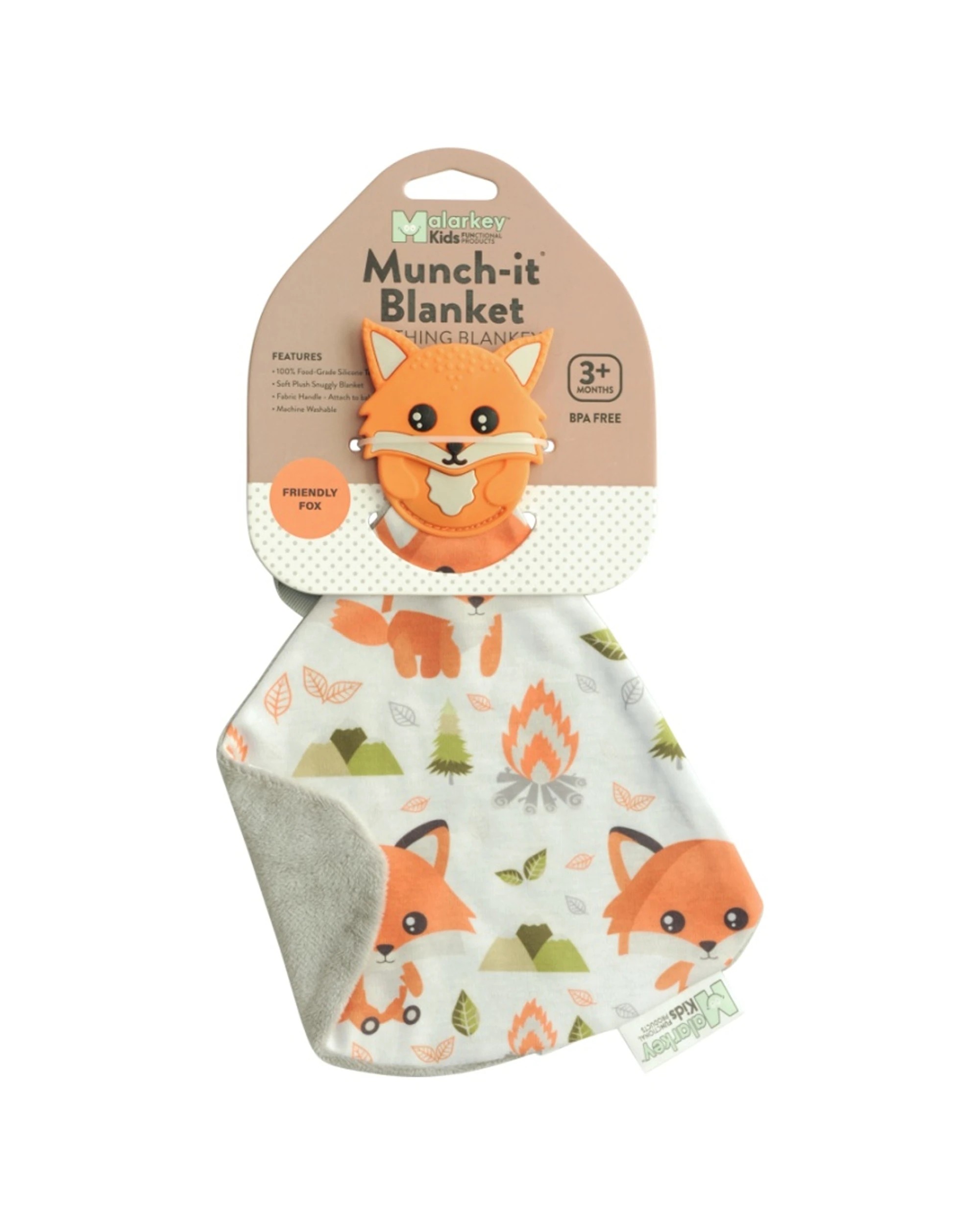 2 Malarkey Kids Munch-It Blanket Teething Baby Toy Friendly Fox Design - Multi, 2 of 4