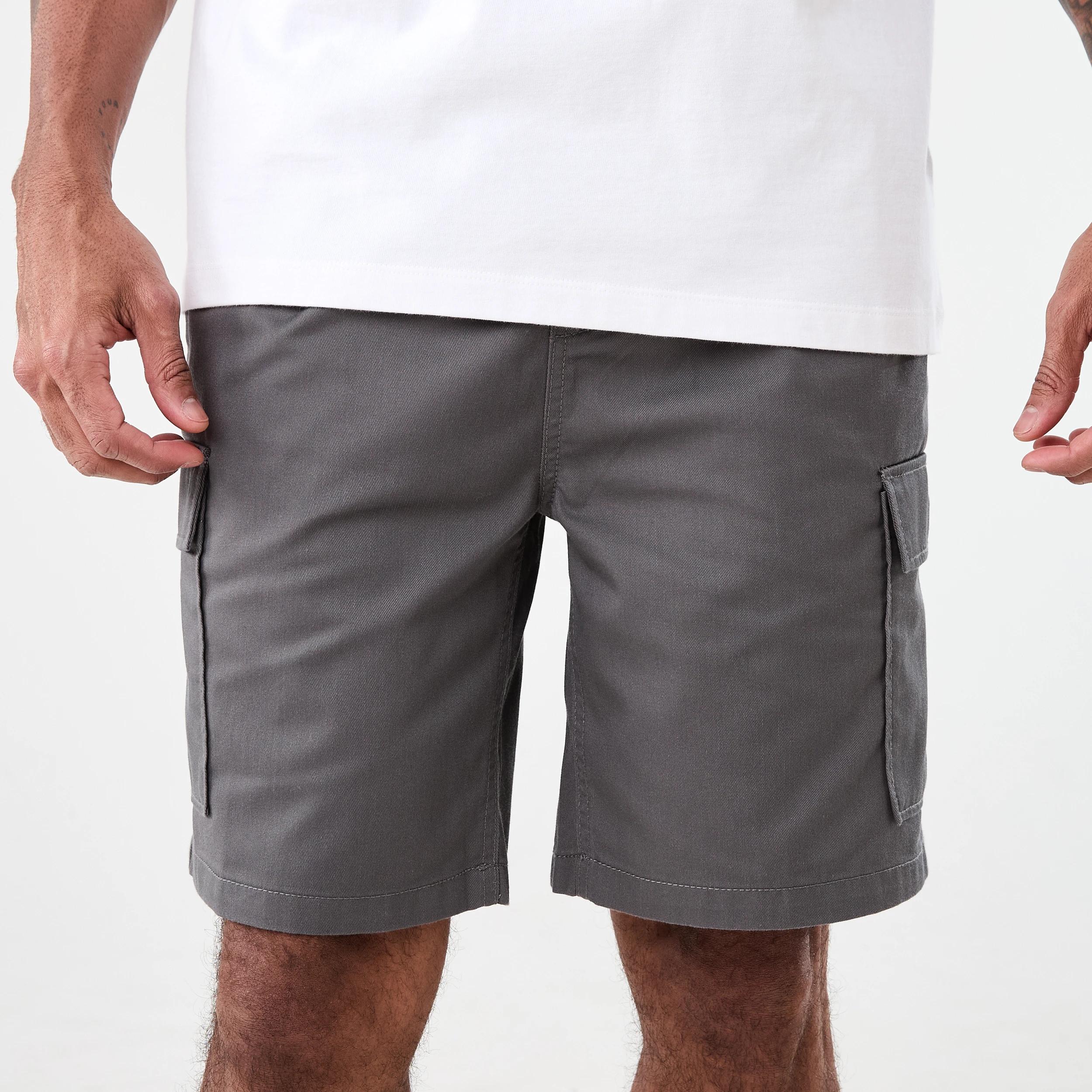 1 Elastic Waist Cargo Shorts SHADOWFAX GREY, 1 of 6