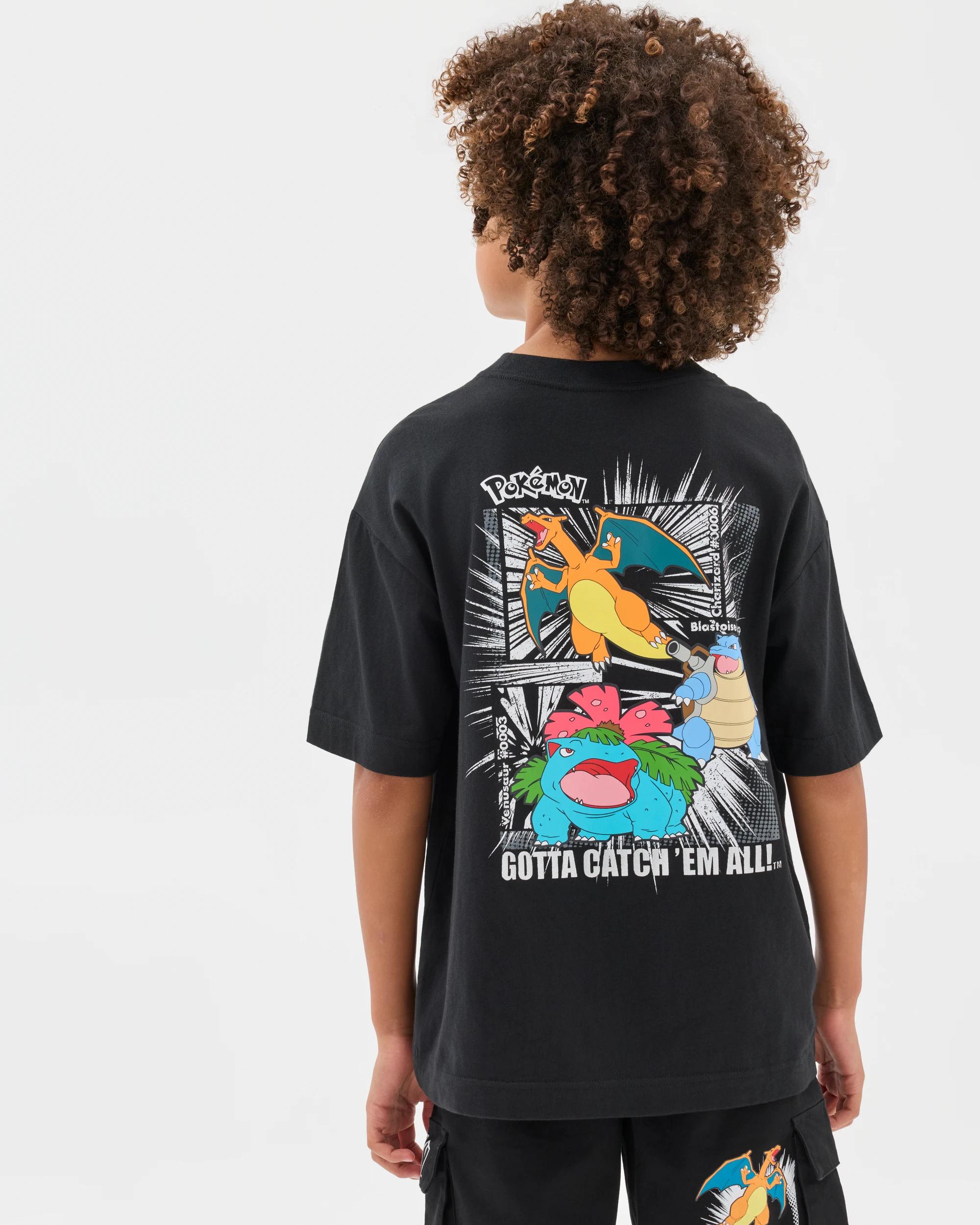 4 Pokemon Australian Cotton Oversized T-Shirt BLACK, 4 of 7