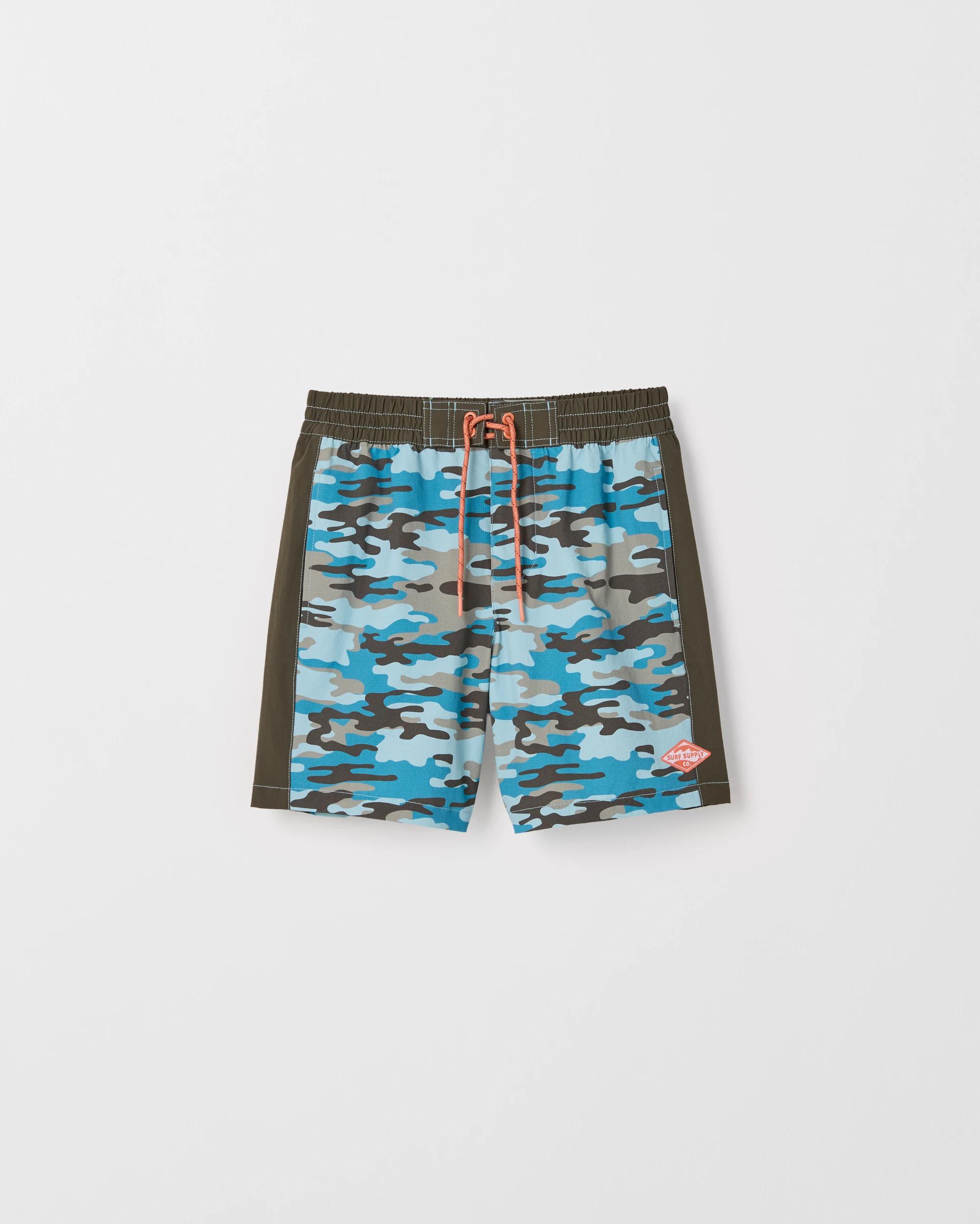 1 Target Kids Structured Waist Boardshorts GREEN CAMO, 1 of 2