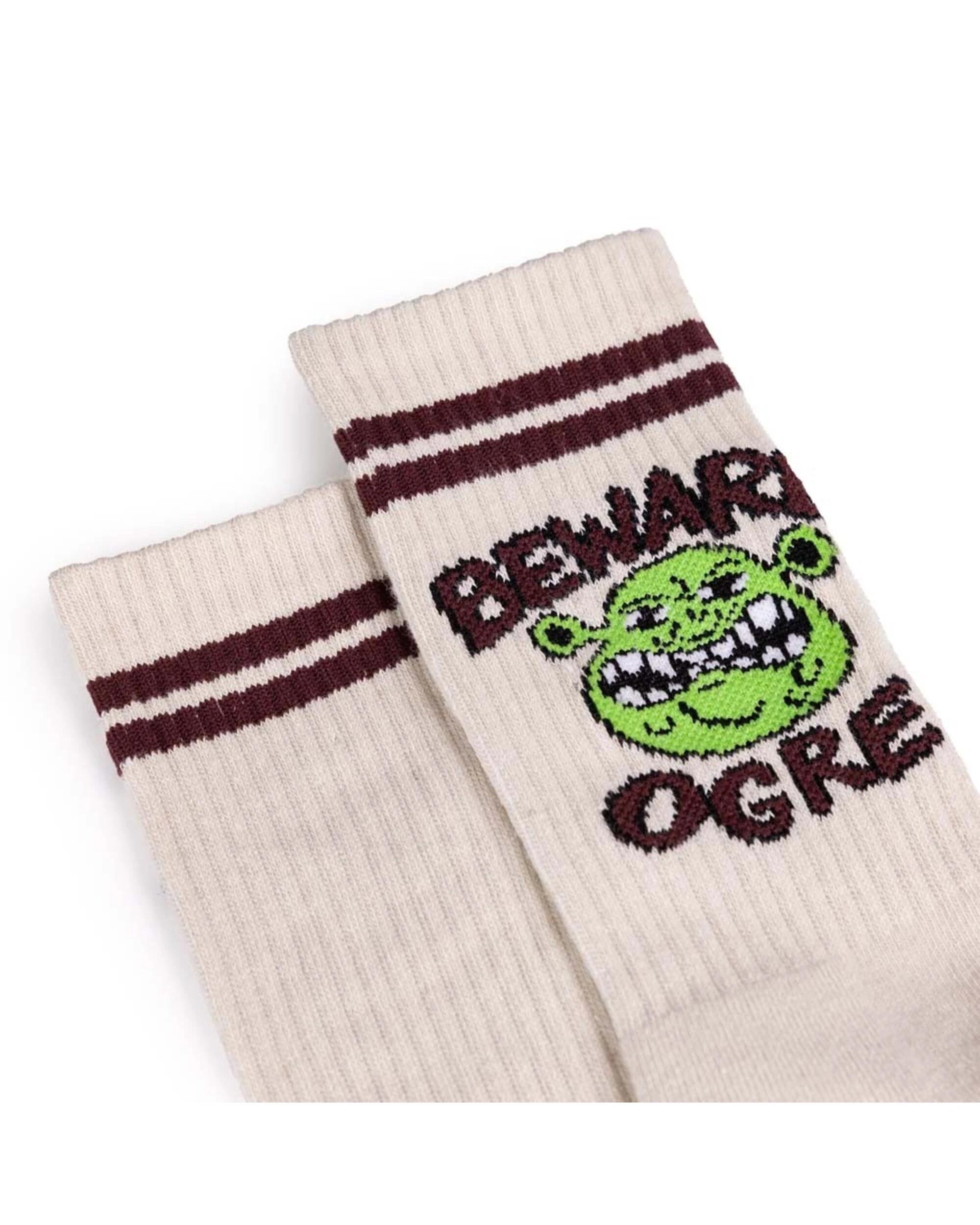 2 Shrek - Beware Ogre Sport Socks BEIGE, 2 of 2