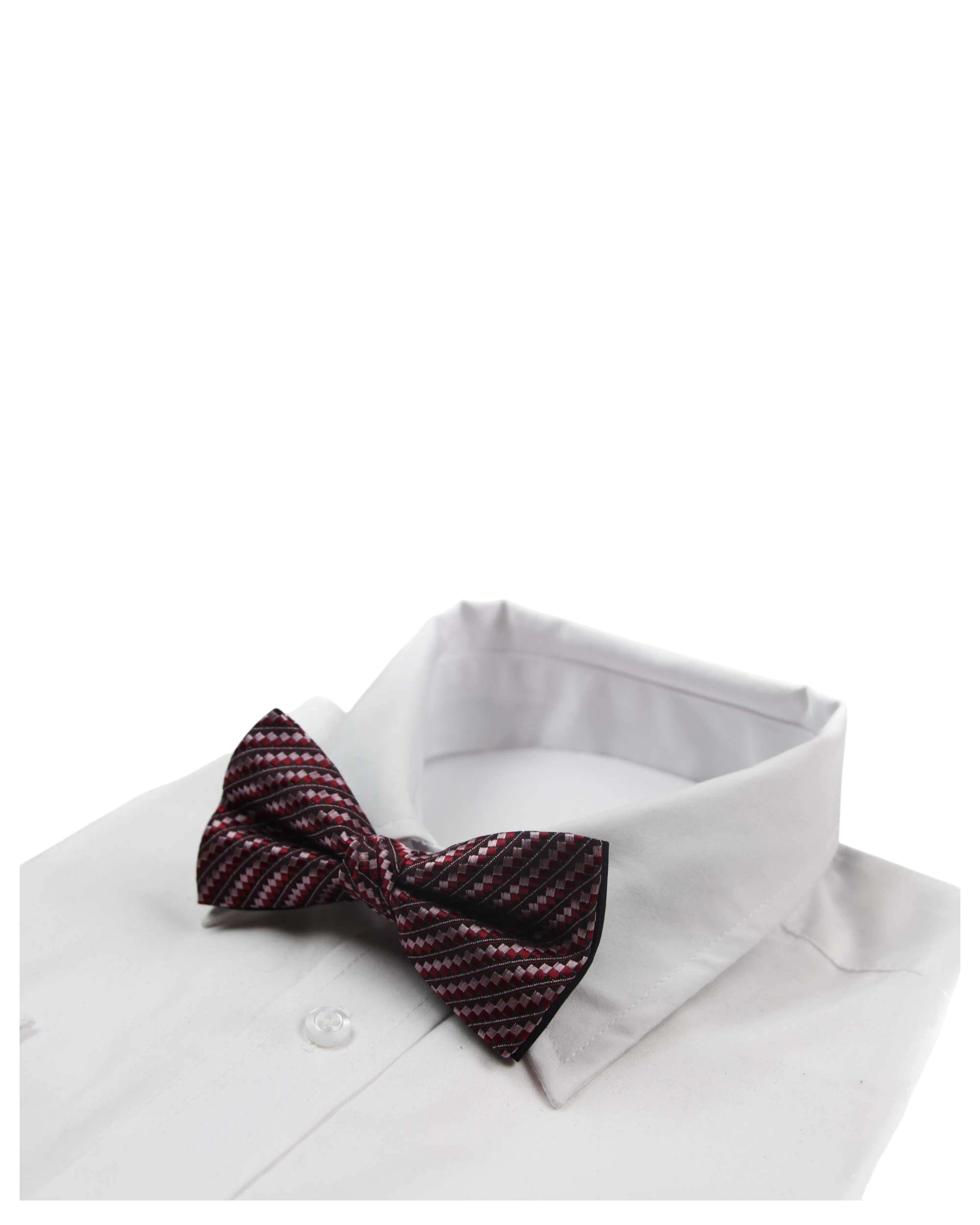 1 Zasel Mens Black, Red & Pink Patterned Bow Tie, 1 of 3